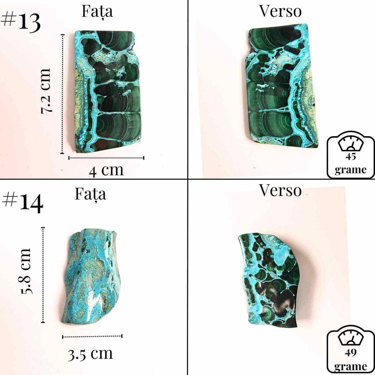 Felie unicat cu Malachit, Crisocola, Stalactite, Cornetite - Protectie si echilibru energetic #1