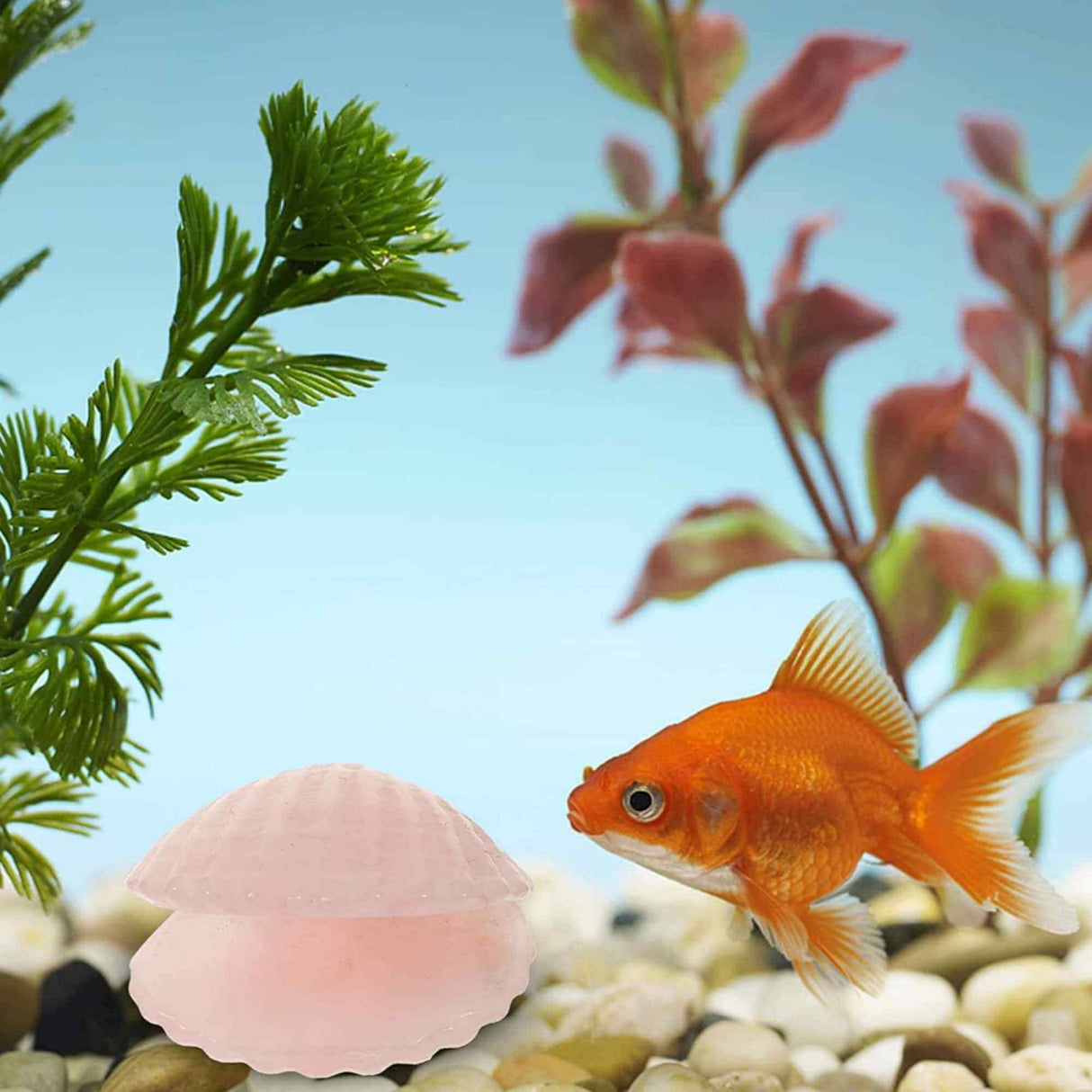 Figurina 4 cm din cristal natural Cuart Roz in forma de scoica, ornamente pentru acvariu, marturie tip cadou de nunta, proiecte DIY