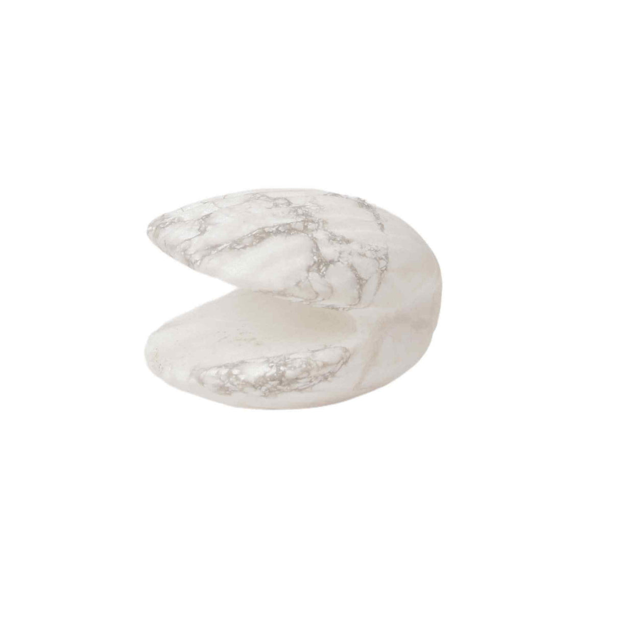 Figurina 4 cm din cristal natural Howlita in forma de scoica, ornamente pentru acvariu, marturie tip cadou de nunta, proiecte DIY