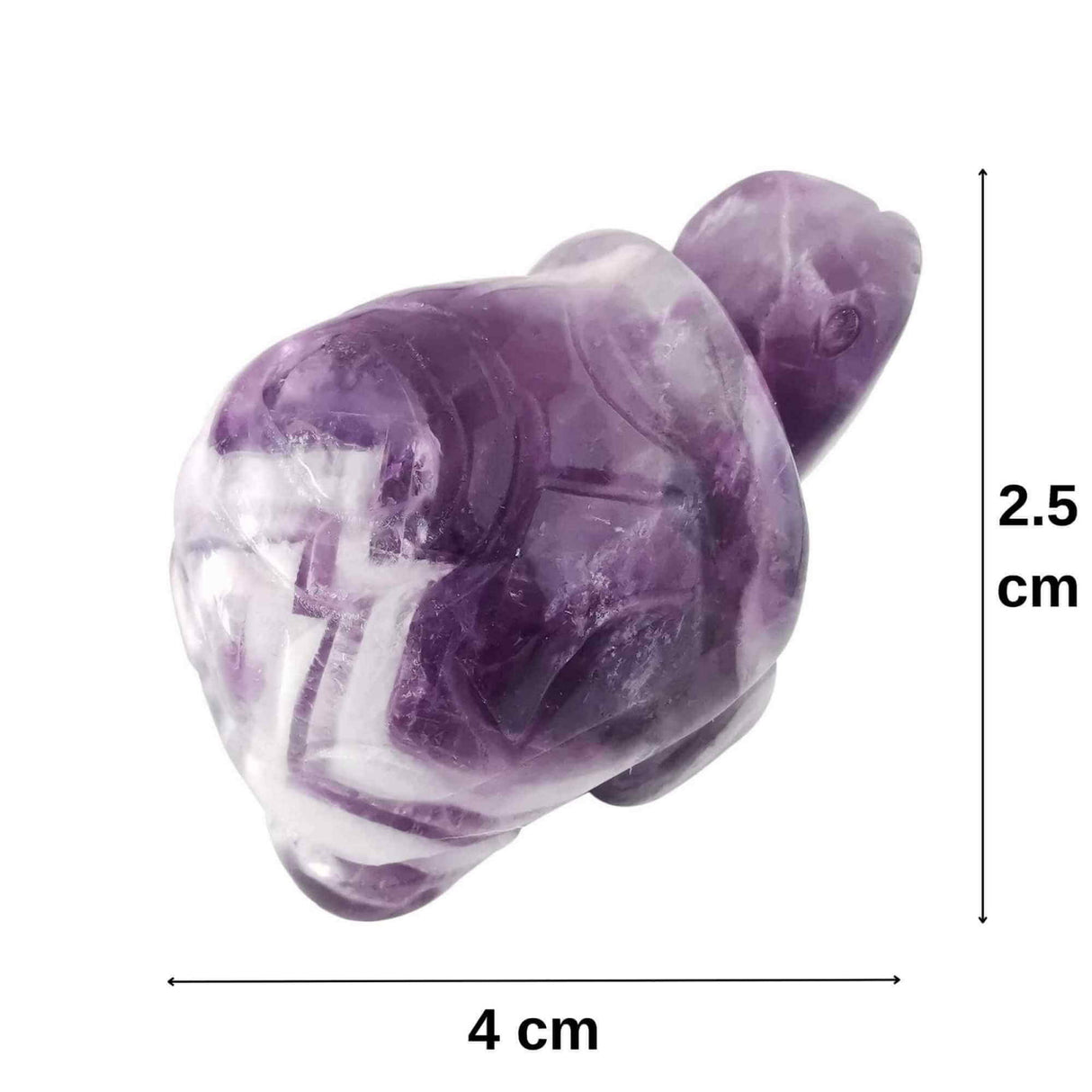 Figurina broasca testoasa 4 cm de cristal semipretios Ametist - Sculptura din piatra vindecatoare reiki de buzunar pentru decor, colectie