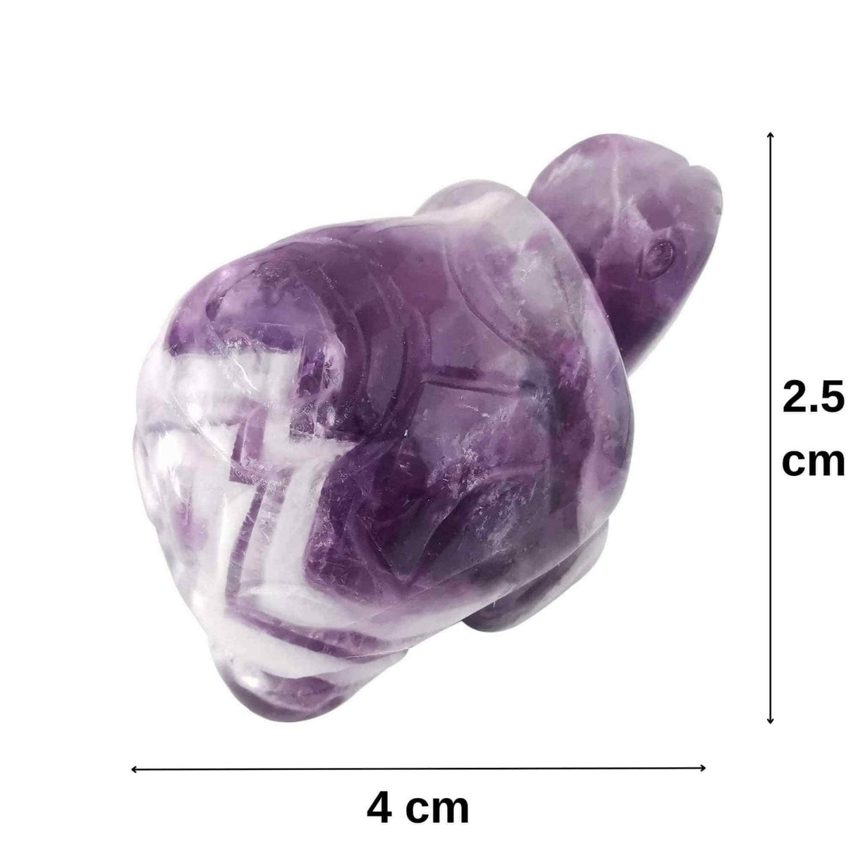 Figurina broasca testoasa 4 cm de cristal semipretios Ametist - Sculptura din piatra vindecatoare reiki de buzunar pentru decor, colectie