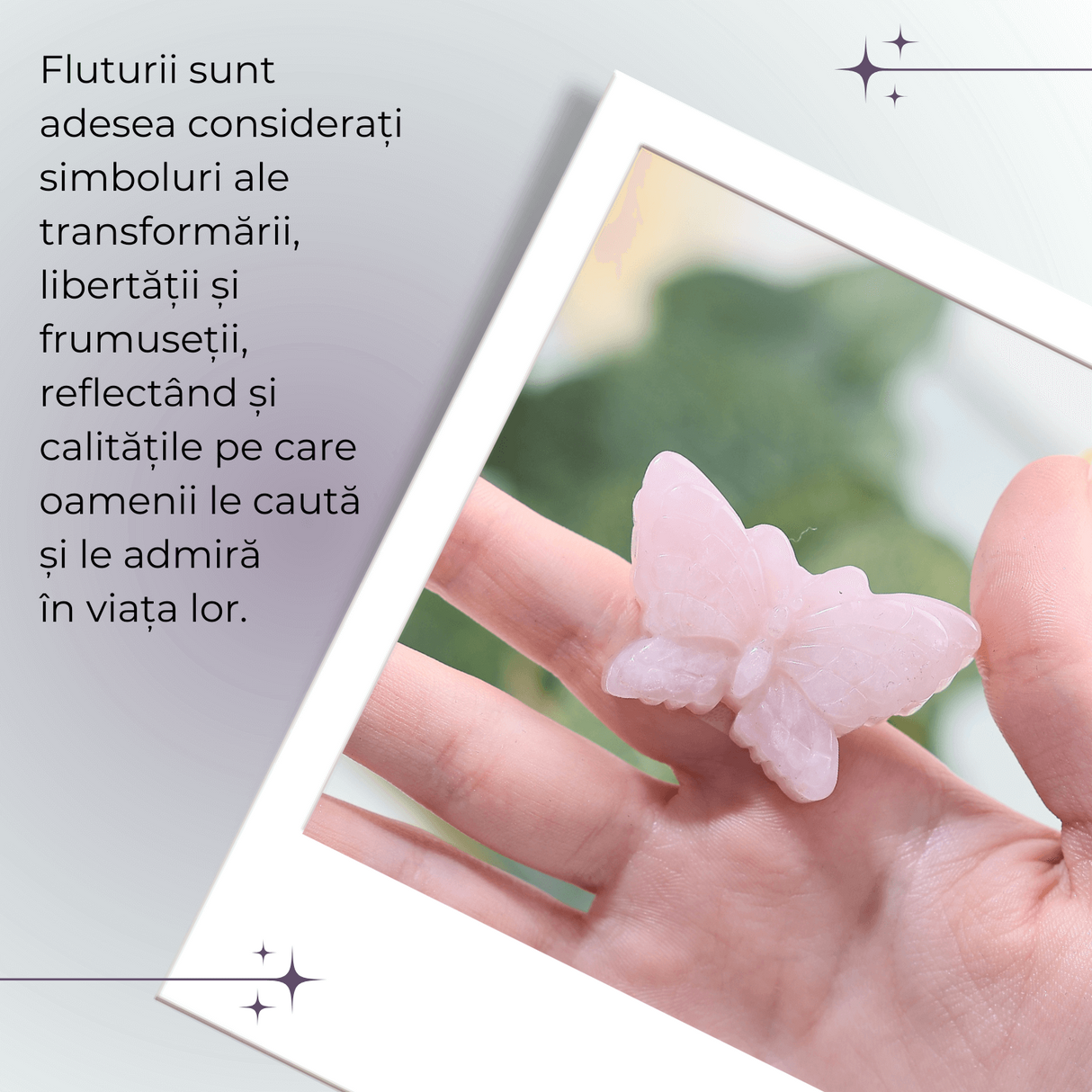 Figurina Fluture din Cuart Roz Natural, 5 cm - Incurajeaza Iubirea de Sine si Armonia Emotionala