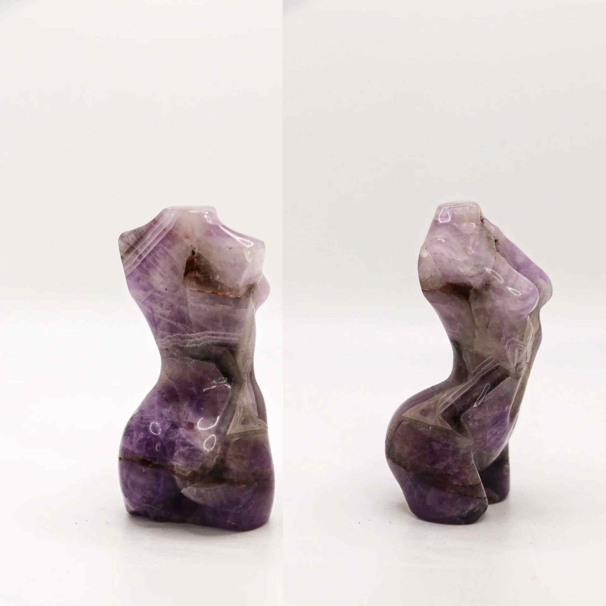 Forma bust femeie din cristal natural Ametist 4 cm sculptat manual