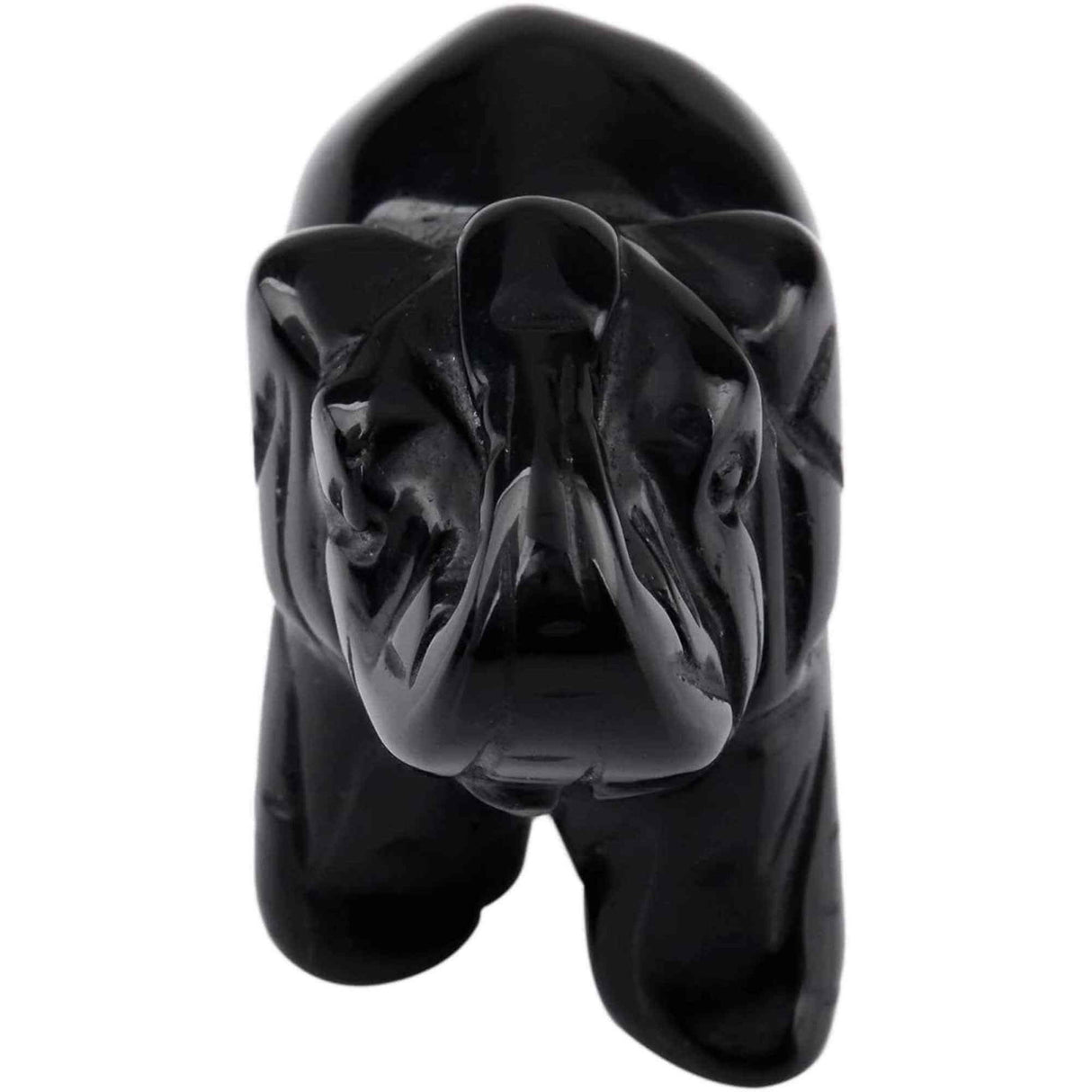 Figurina elefant din piatra semi-pretioasa Ametist sculptata manual - Statuie din cristale vindecatoare Reiki de buzunar pentru meditatie, pace