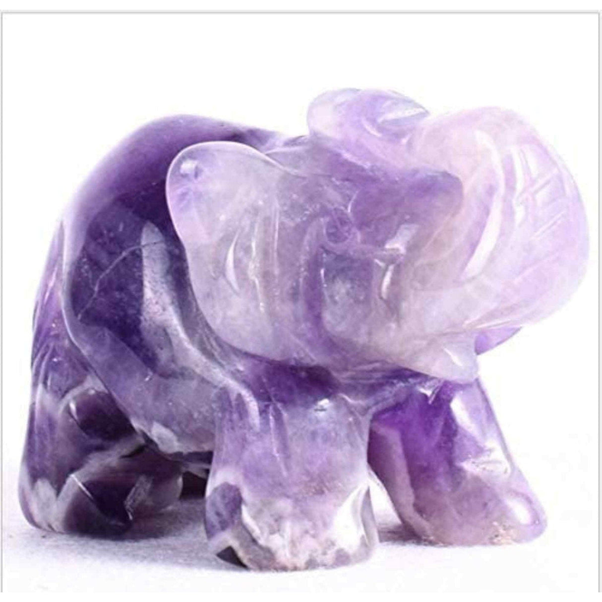 Figurina elefant din piatra semi-pretioasa Aventurin Verde sculptata manual - Statuie din cristale vindecatoare Reiki de buzunar pentru meditatie, pace