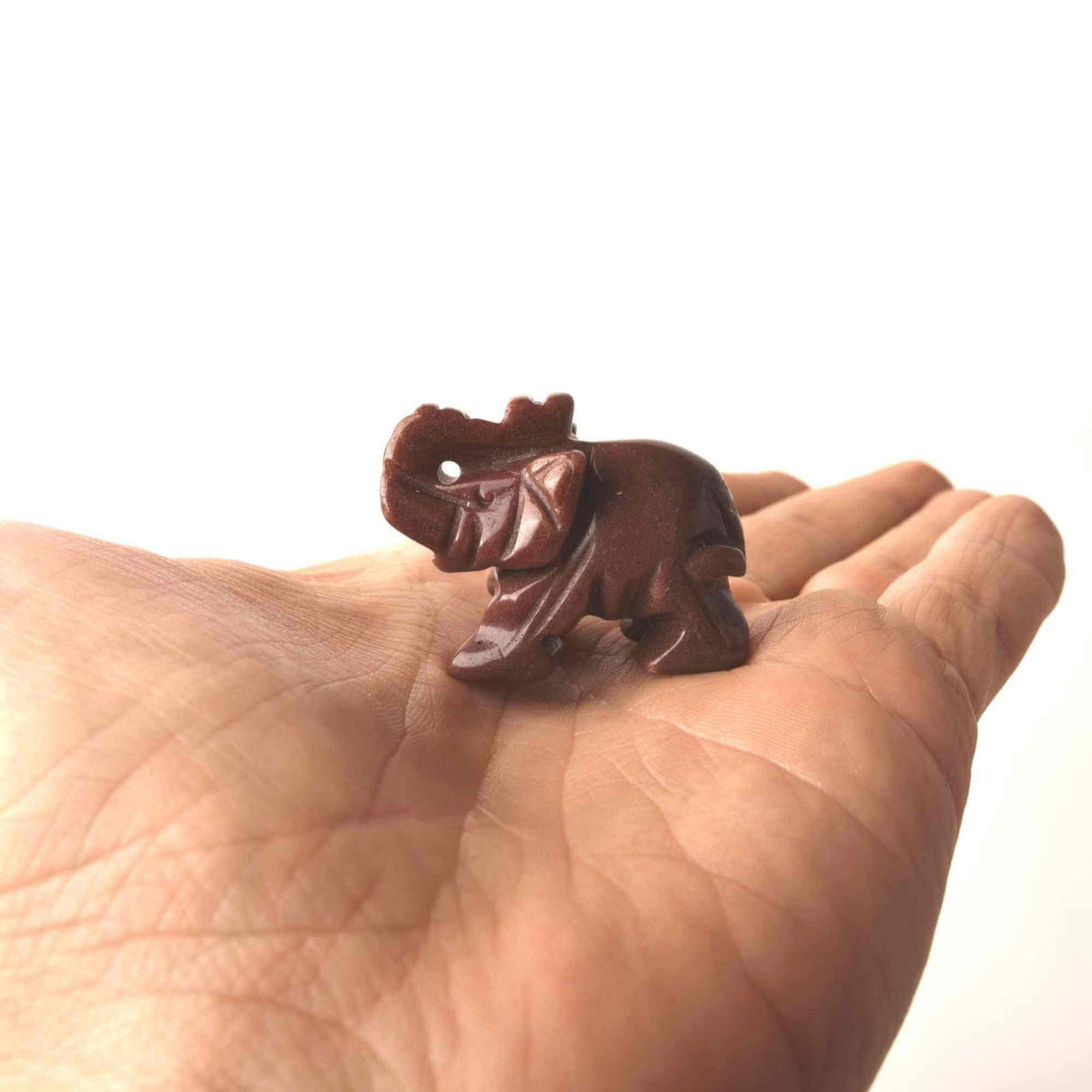 Figurina elefant din piatra semi-pretioasa Ametist sculptata manual - Statuie din cristale vindecatoare Reiki de buzunar pentru meditatie, pace