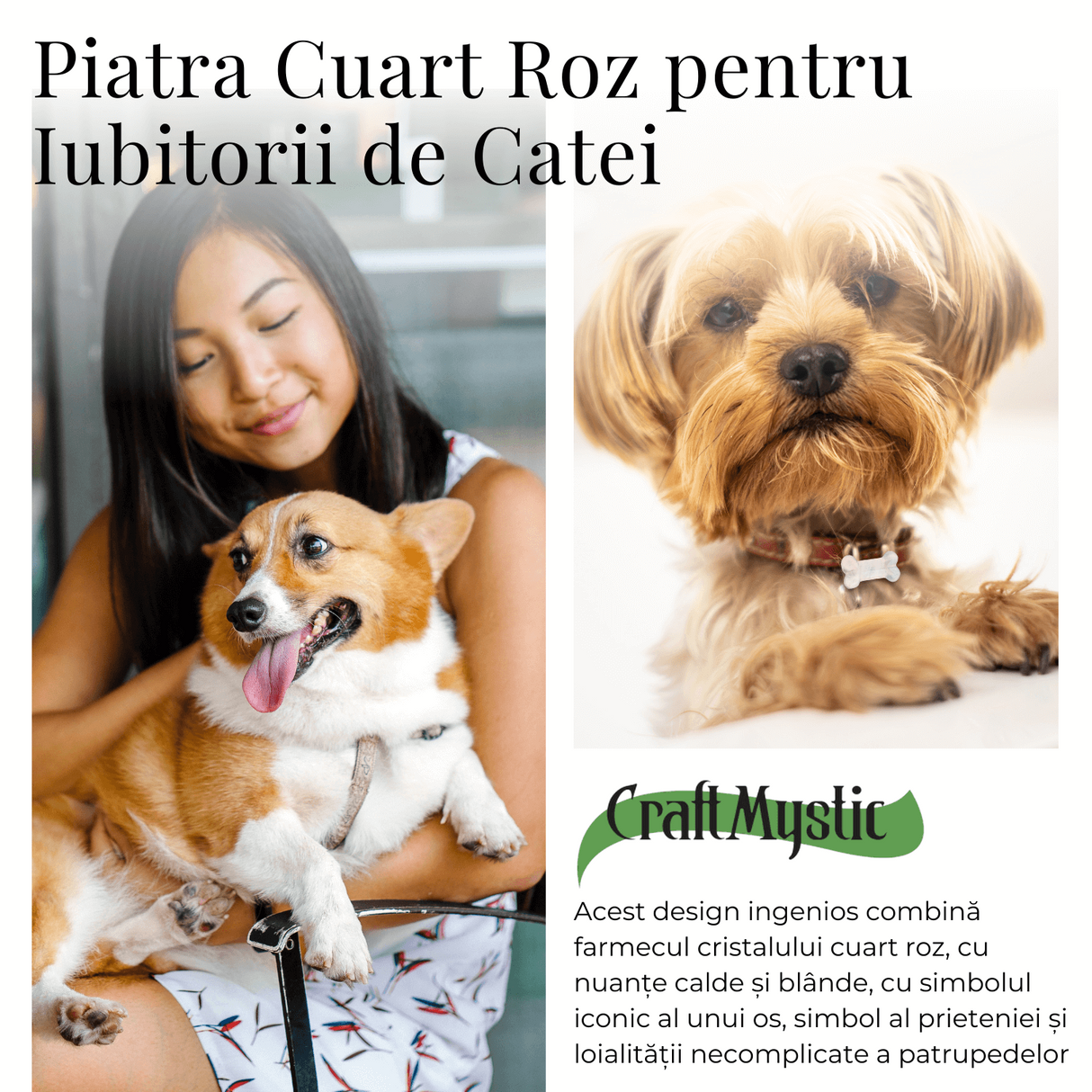 Figurina in Forma de Os din Cristale Naturale 30mm - Cuart Roz