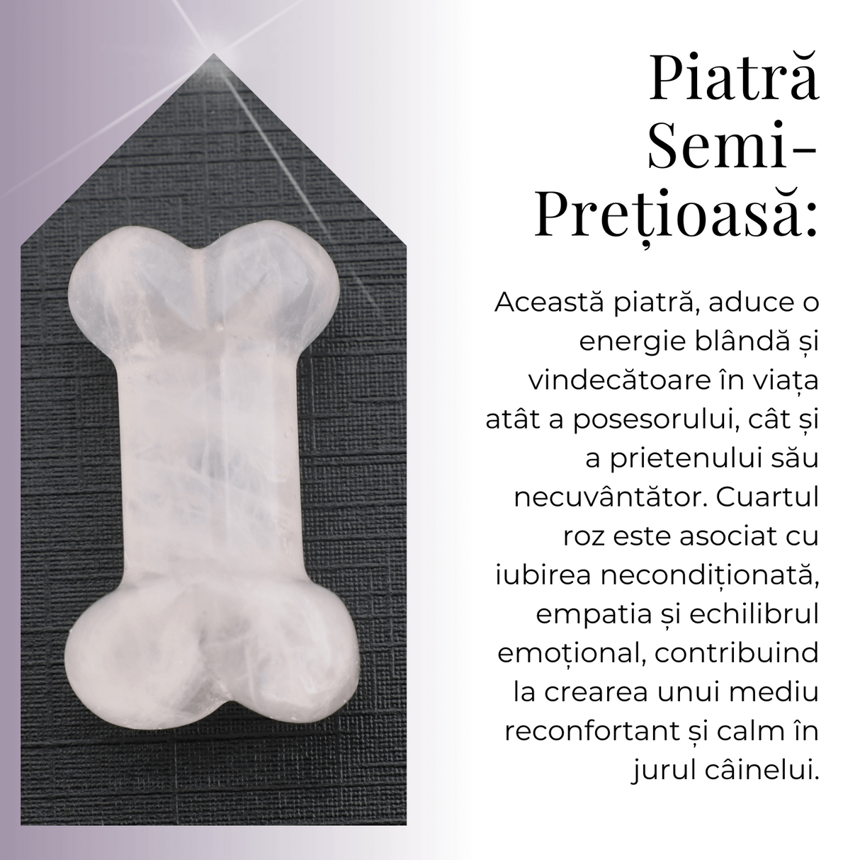 Figurina in Forma de Os din Cristale Naturale 30mm