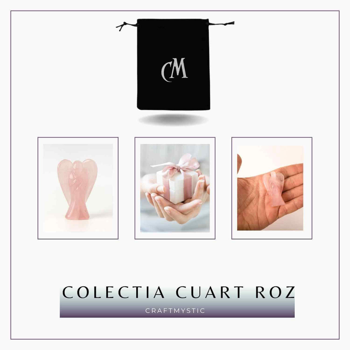 Ingeras din cuart roz 50-55 mm – Energie de iubire și protectie blanda