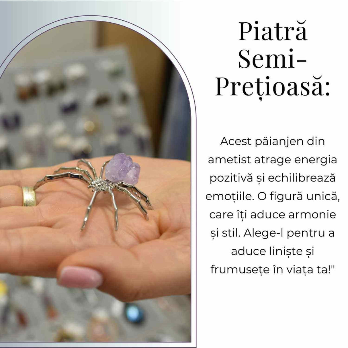 Figurina Paianjen Ametist - Echilibru Emotional si Protectie Energetica