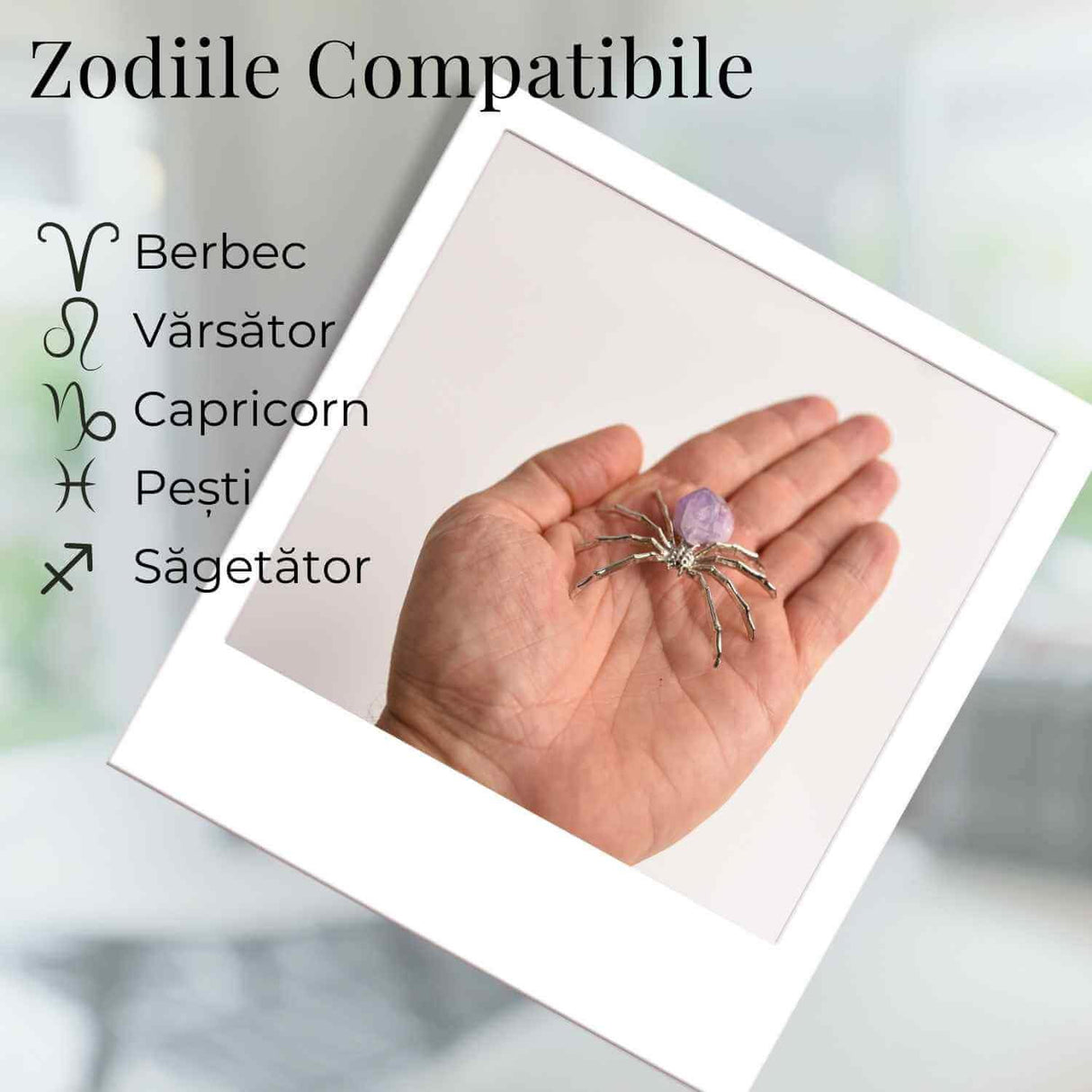 Figurina Paianjen Ametist - Echilibru Emotional si Protectie Energetica