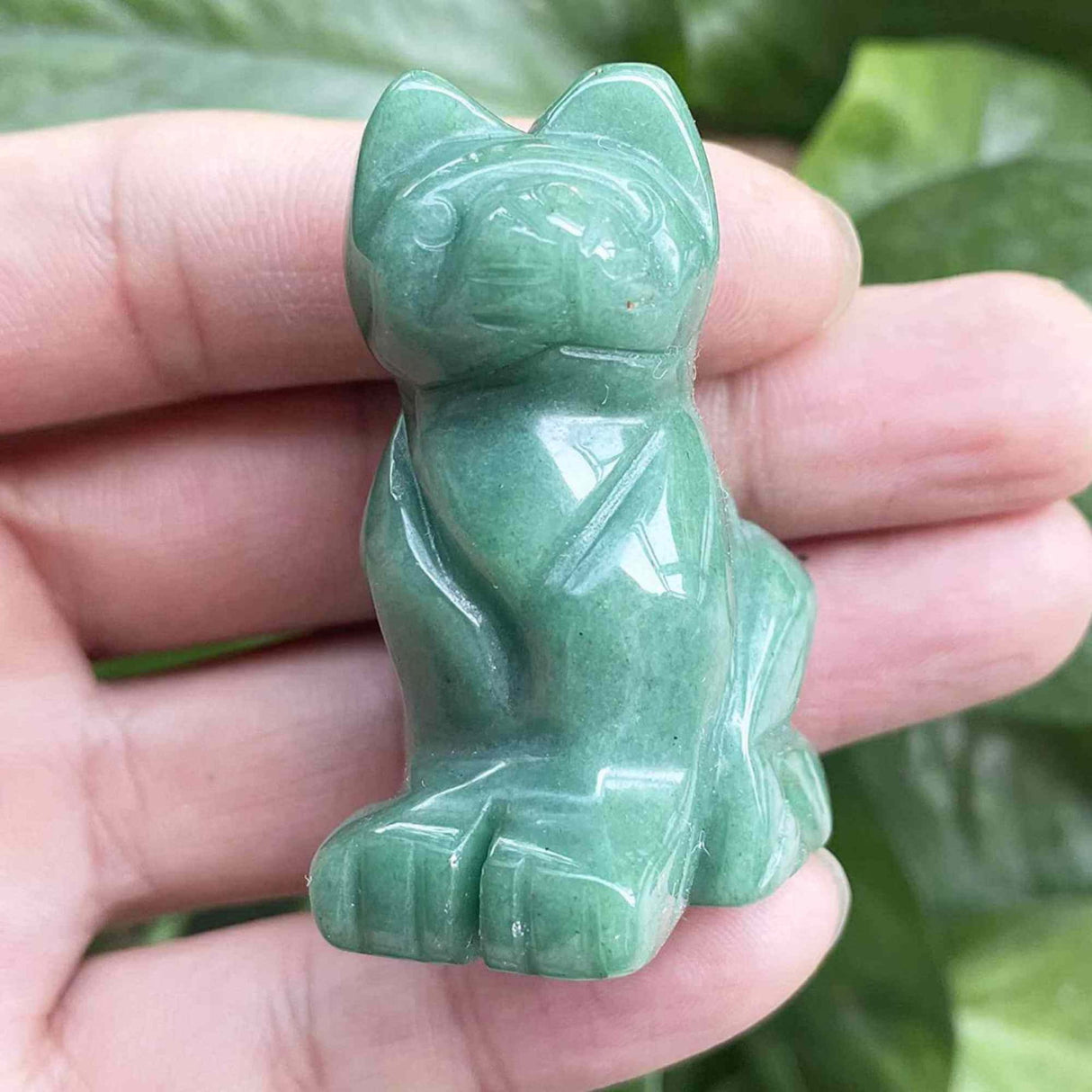 Figurina Obsidian pisica 4cm sculptata manual din cristal semipretios - Statuie pisica din cristal vindecator natural pisica pentru decorarea interioara, buzunar