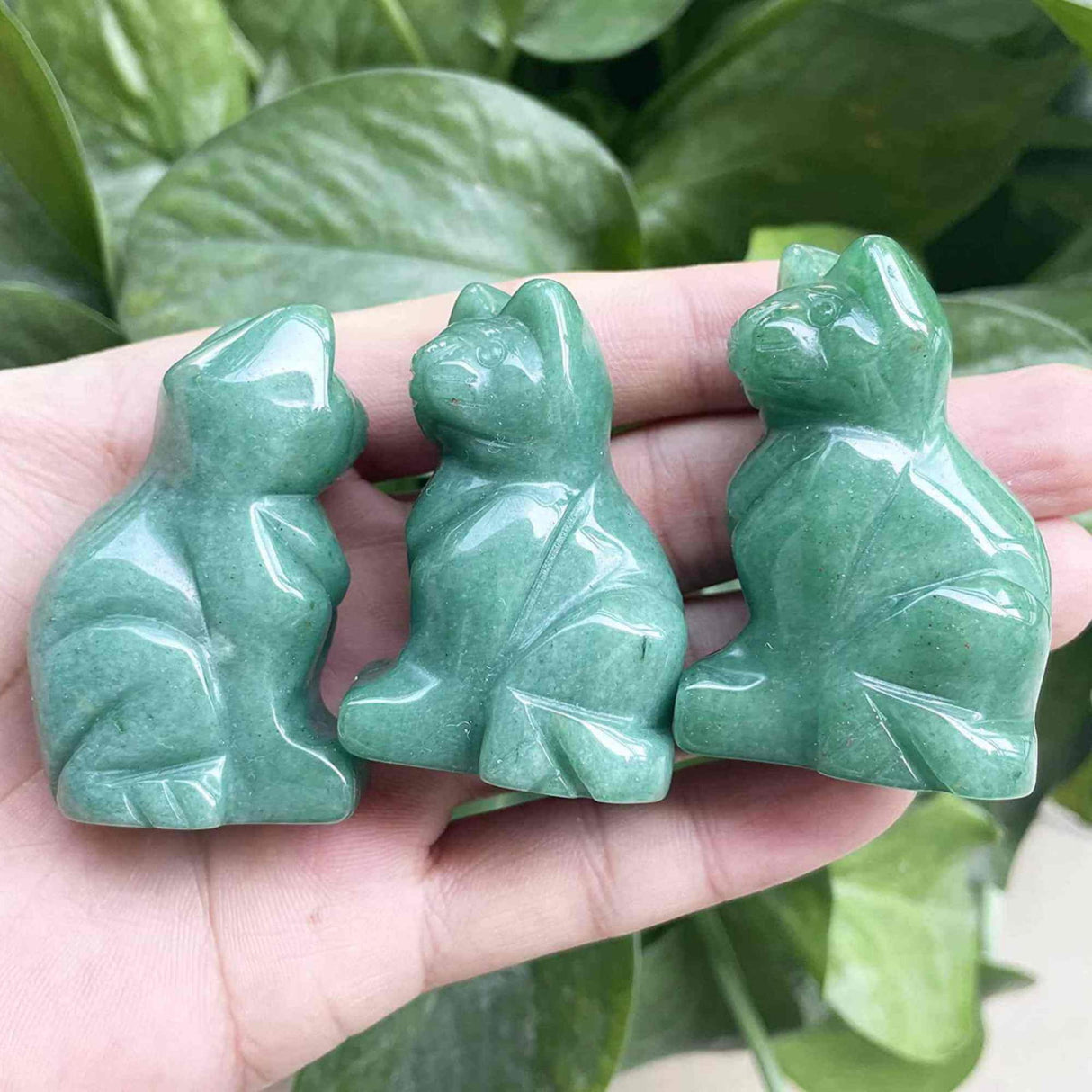 Figurina Obsidian pisica 4cm sculptata manual din cristal semipretios - Statuie pisica din cristal vindecator natural pisica pentru decorarea interioara, buzunar