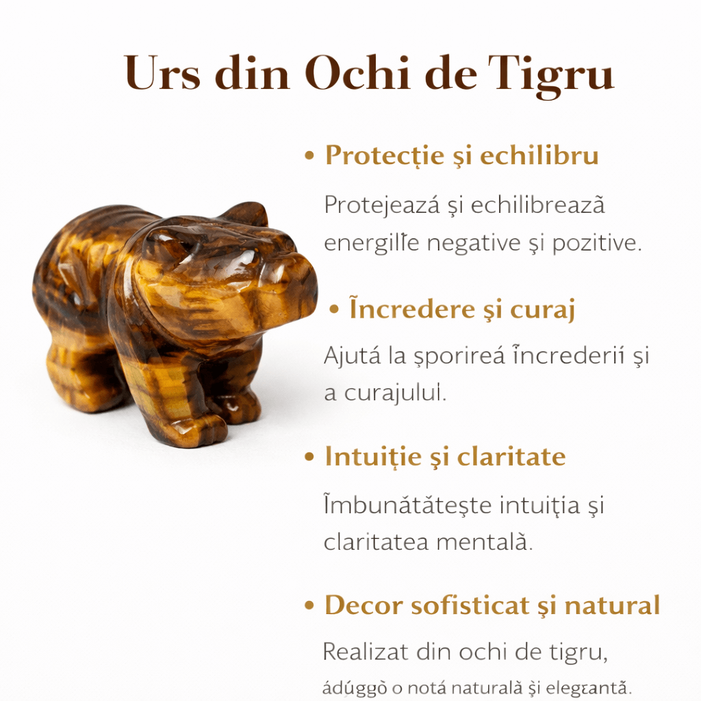 Urs Protector din Ochi de Tigru - Forta Interioara si Stabilitate Energetica