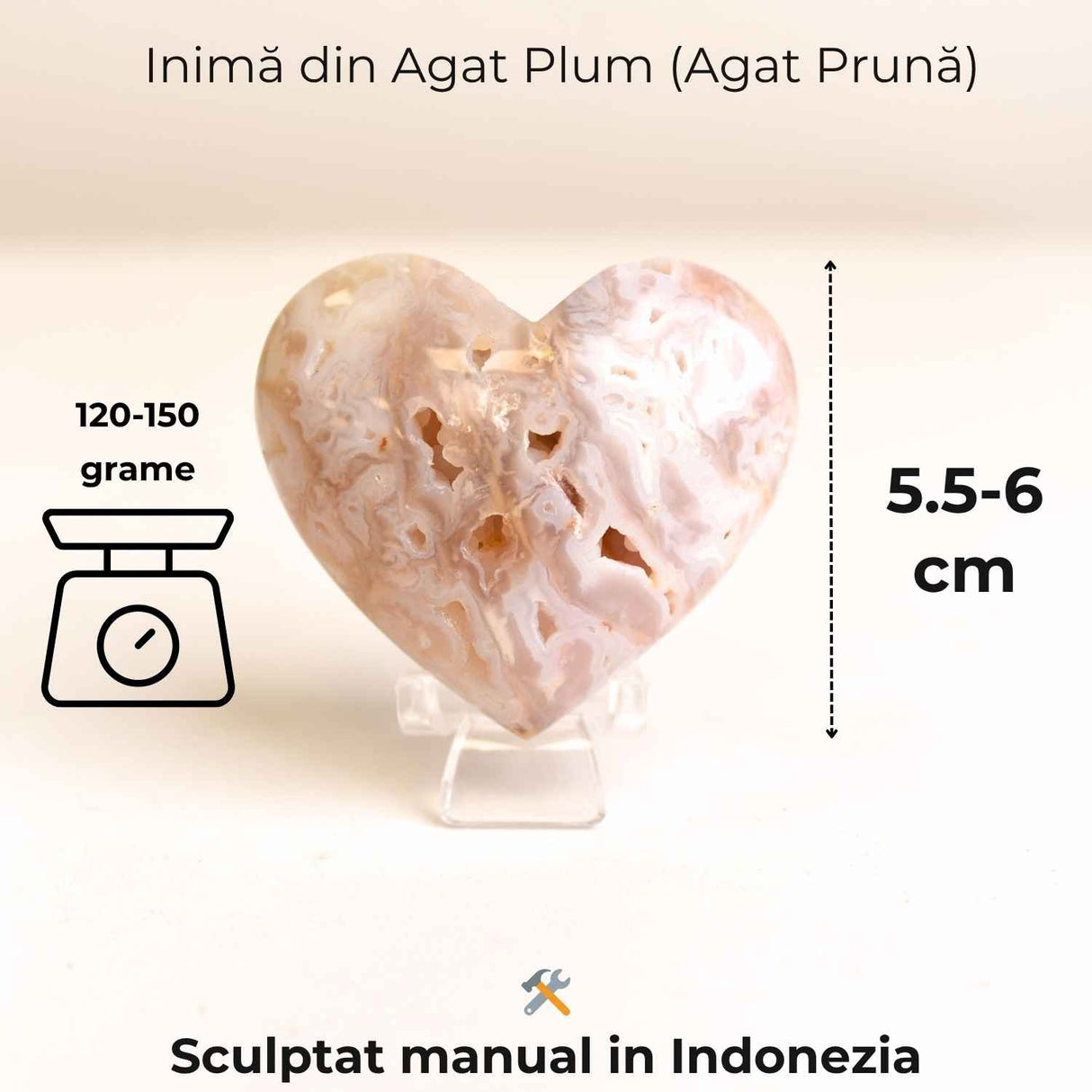 Inima din Agat Pruna – Liniste si iubire in forma pura