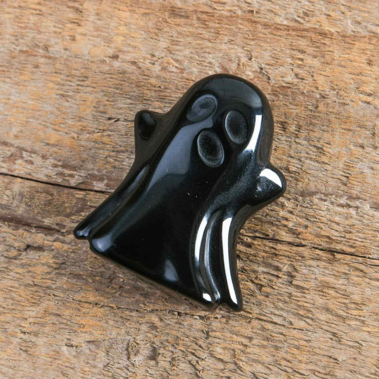 Figurina 3.5 cm in forma de fantoma din piatra semipretioasa Obsidian, sculptata manual