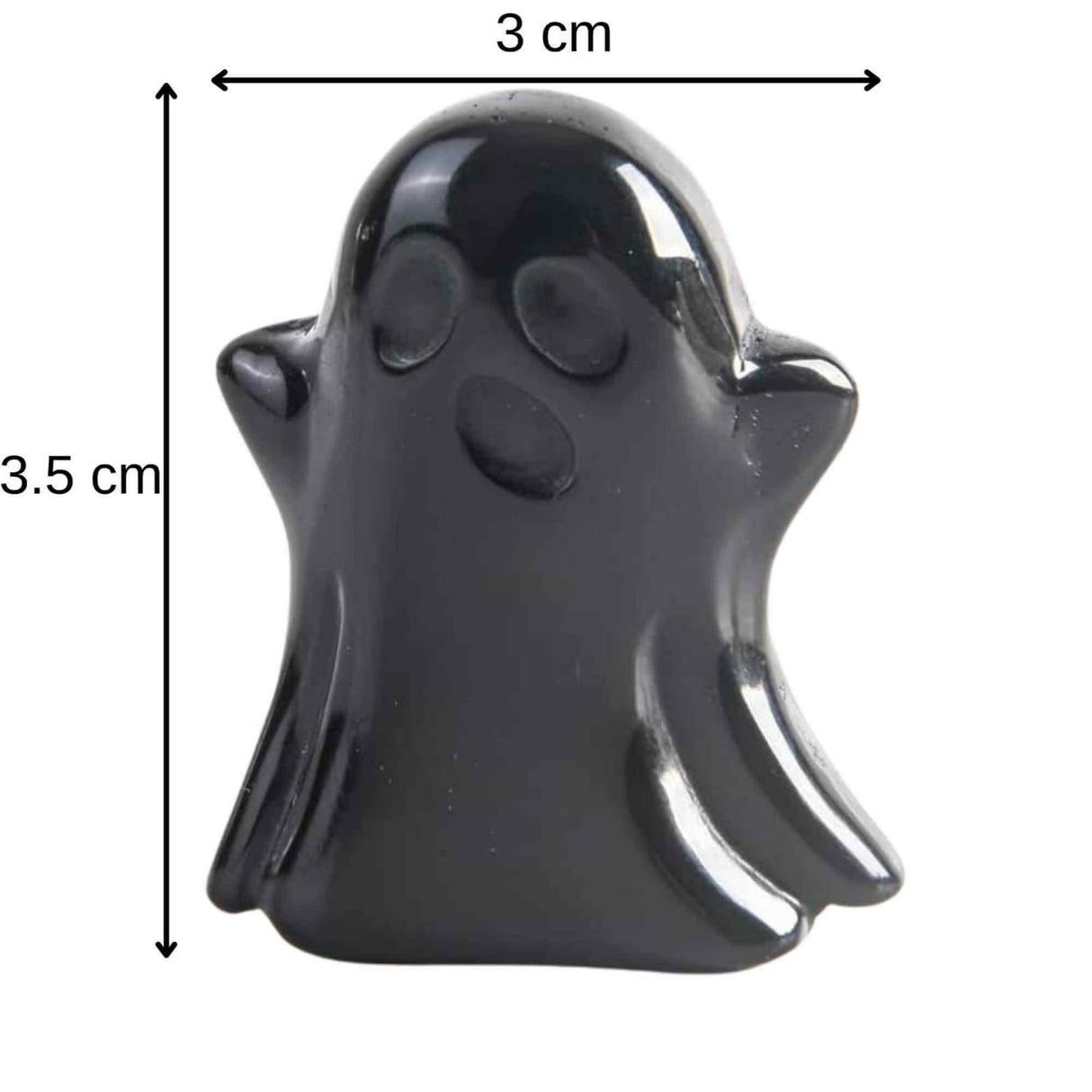 Figurina 3.5 cm in forma de fantoma din piatra semipretioasa Obsidian, sculptata manual