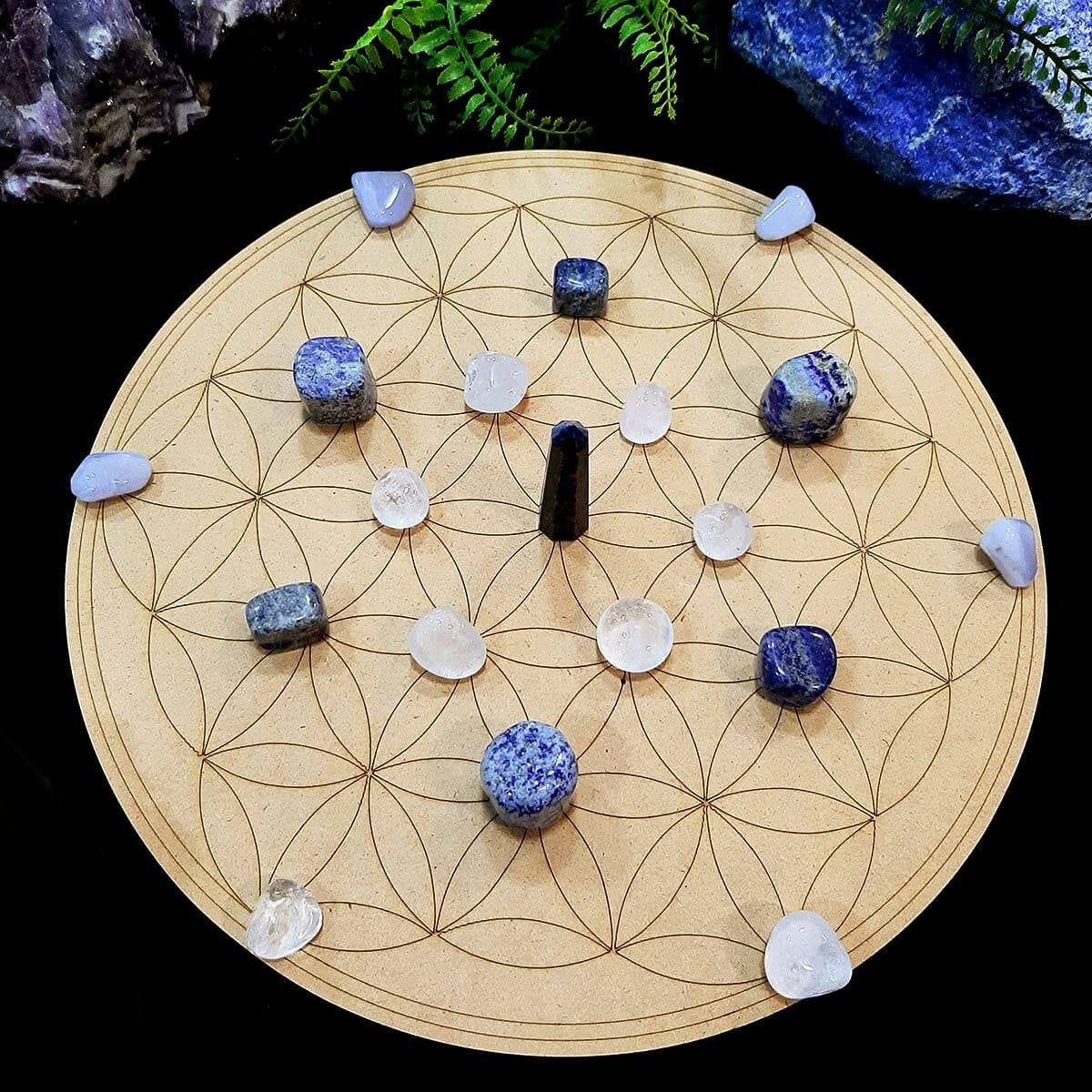 Grila din Placaj pentru Cristale cu Modelul Metatron Diametru 29 cm