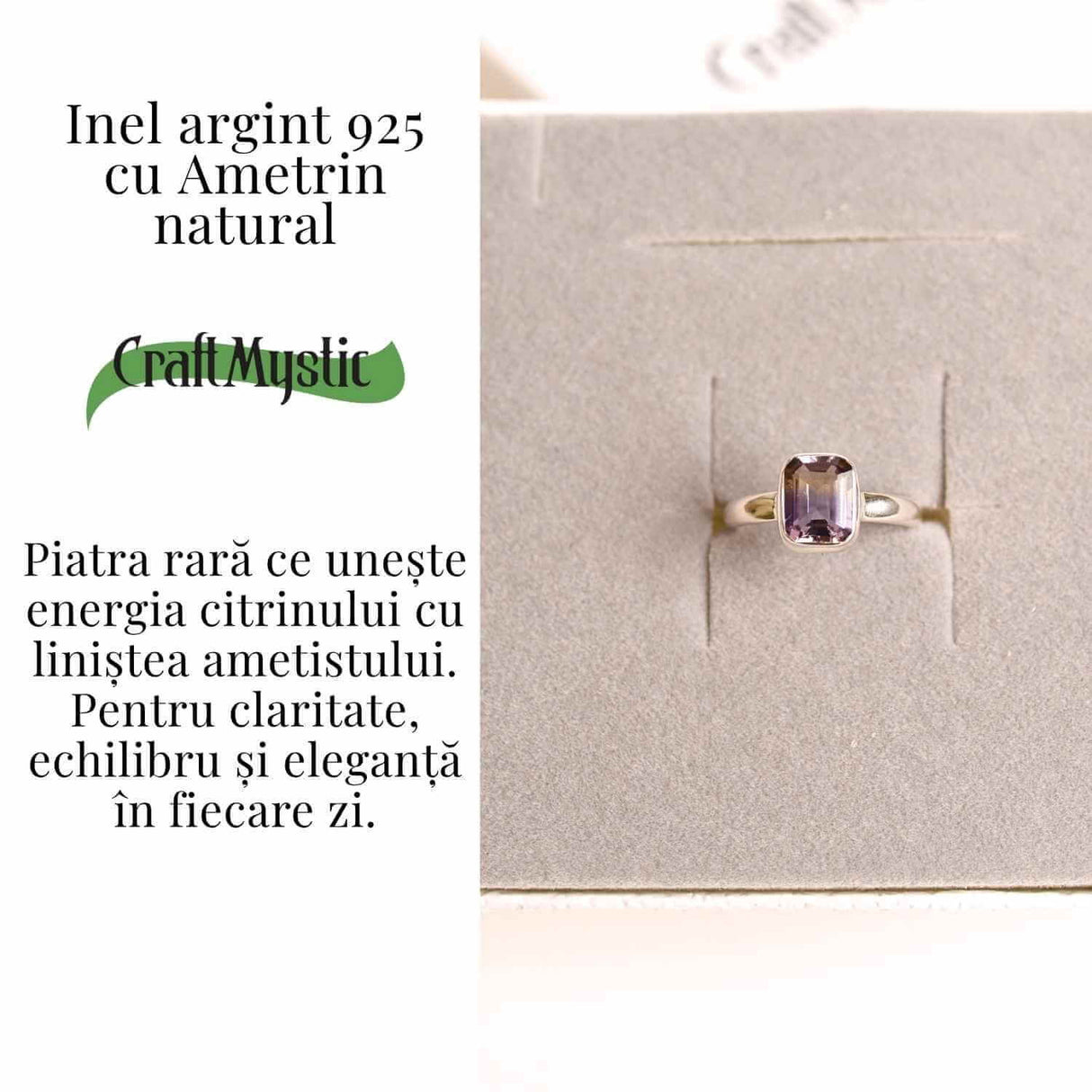 Inel argint 925 cu Ametrin natural - Claritate, armonie si eleganta