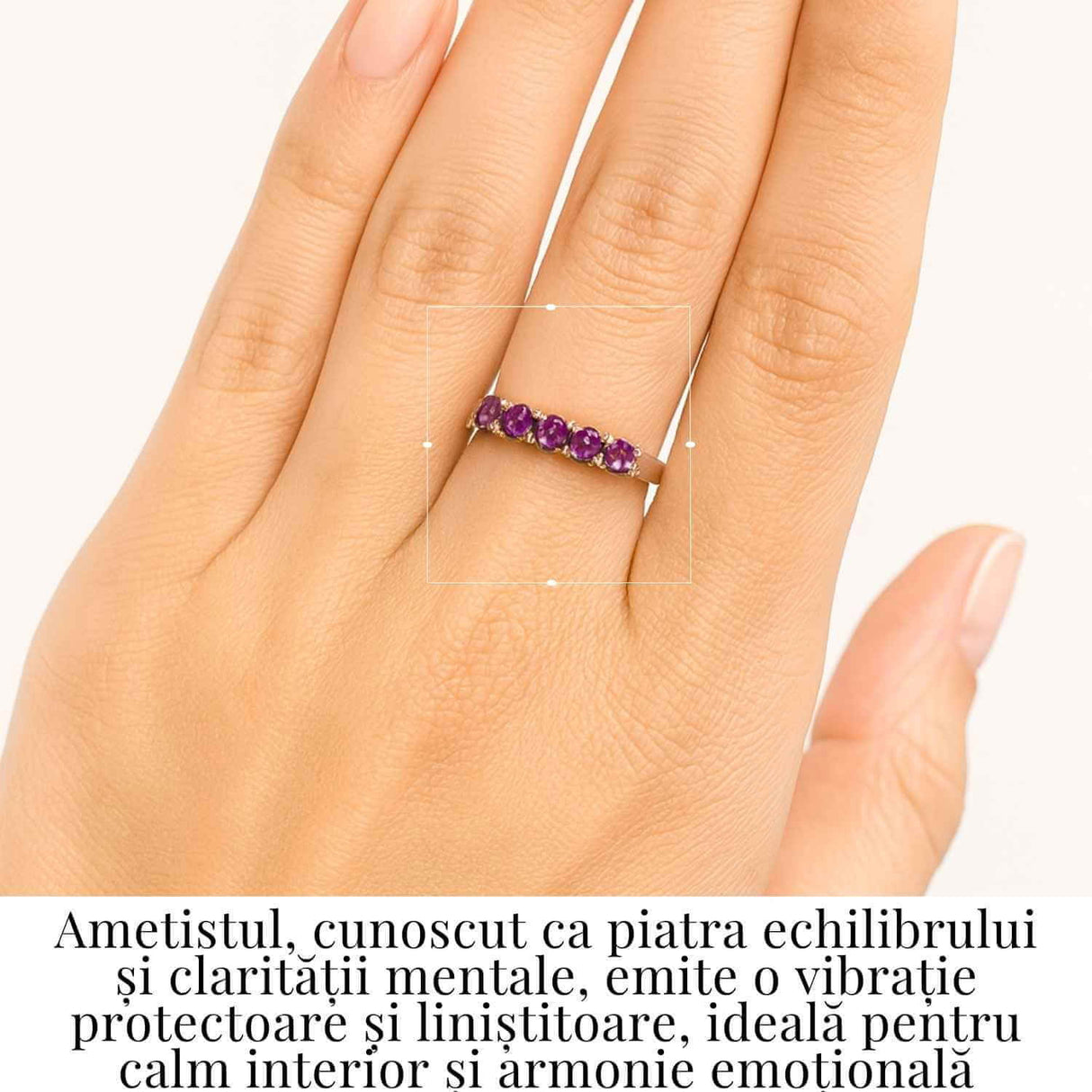Inel din Argint 925 cu Ametist Marime 55 / 7 - Liniste Interioara si Protectie Energetica