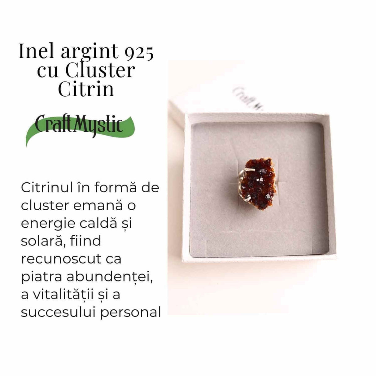 Inel Argint 925 cu Cluster de Citrin - Abundenta si Claritate Zilnica