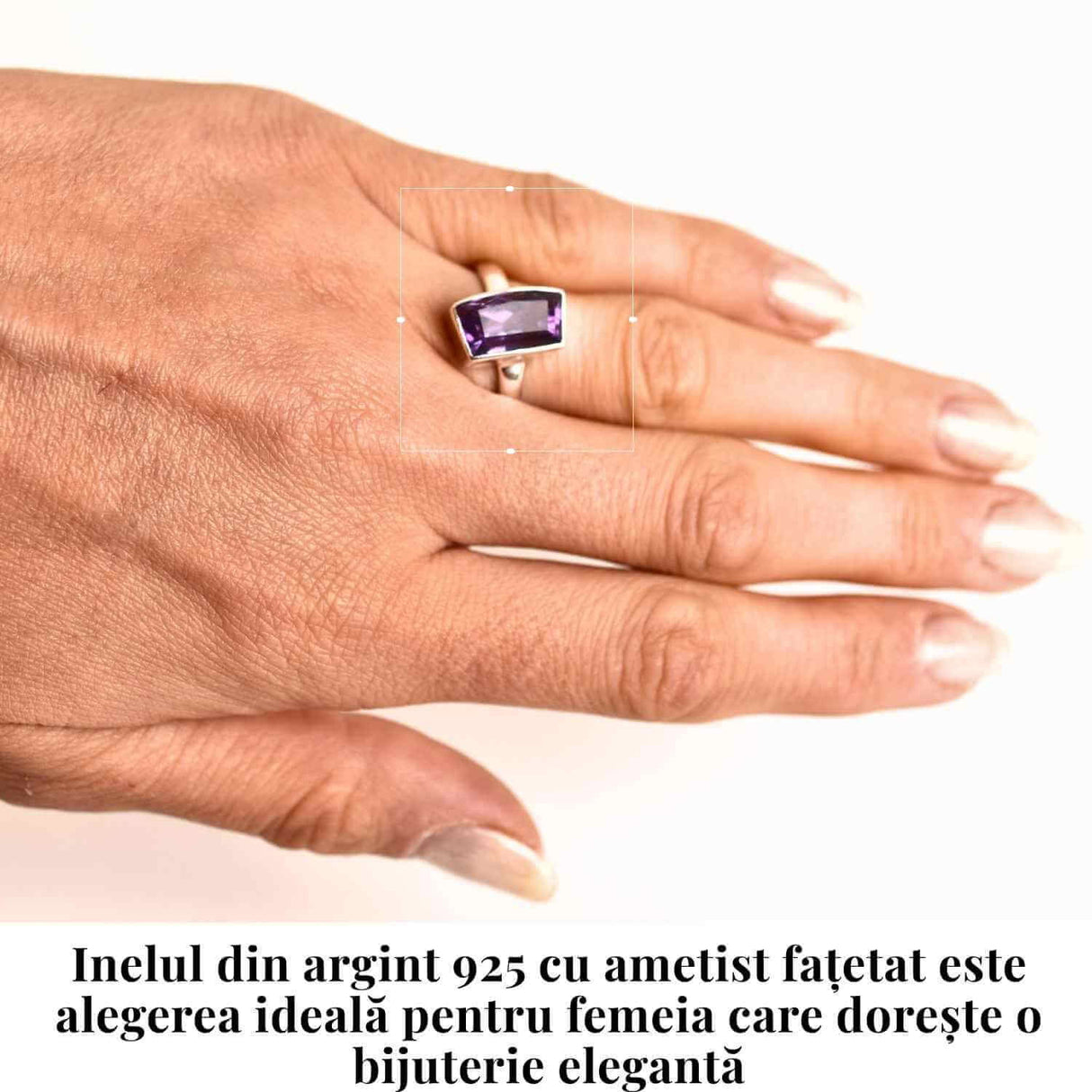 Inel Argint 925 cu Ametist Fatetat - Claritate si Echilibru Spiritual