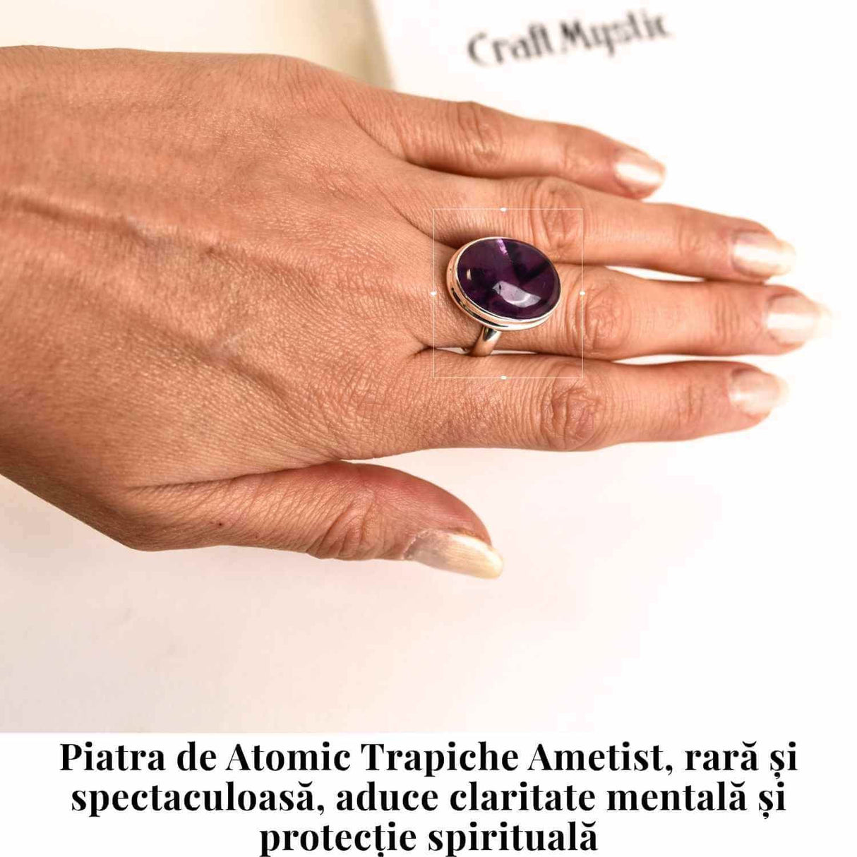 Inel argint 925 cu Atomic Trapiche Ametist oval - Claritate si Echilibru Interior
