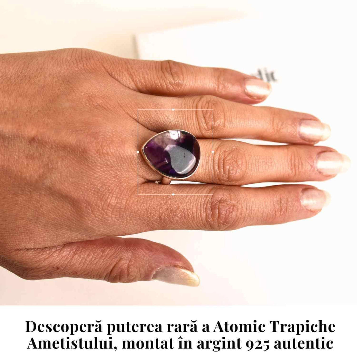 Inel argint 925 cu Atomic Trapiche Ametist lacrima - Claritate si Protectie Spirituala
