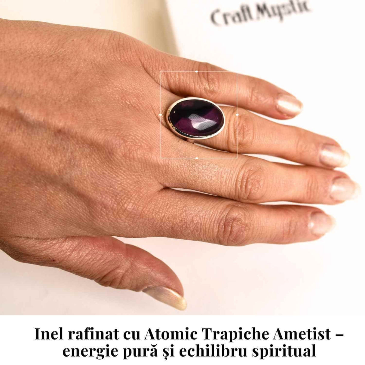 Inel argint 925 cu Atomic Trapiche Ametist oval - Claritate și Echilibru Interior