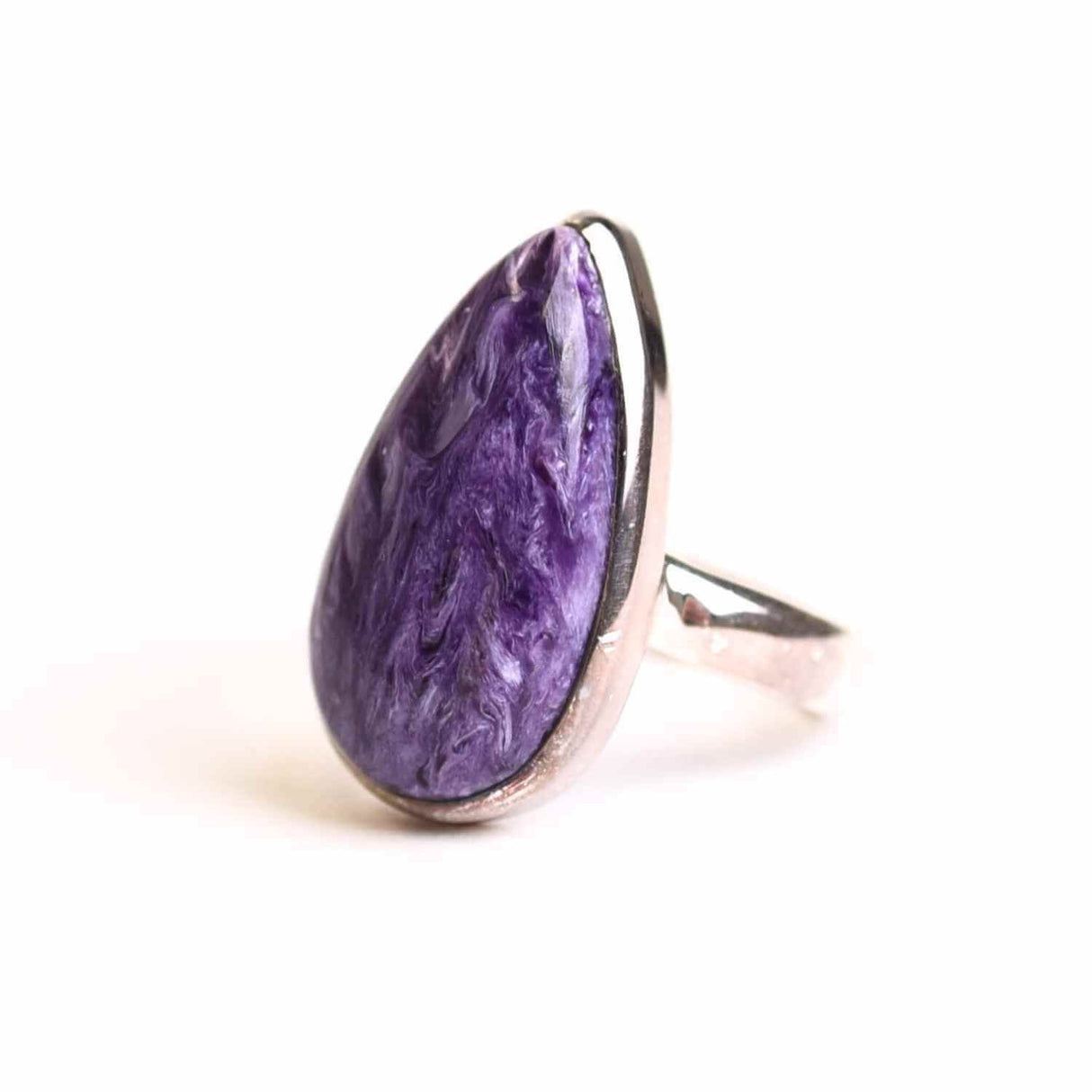 Inel argint 925 cu Charoite picatura - Transformare si intuitie