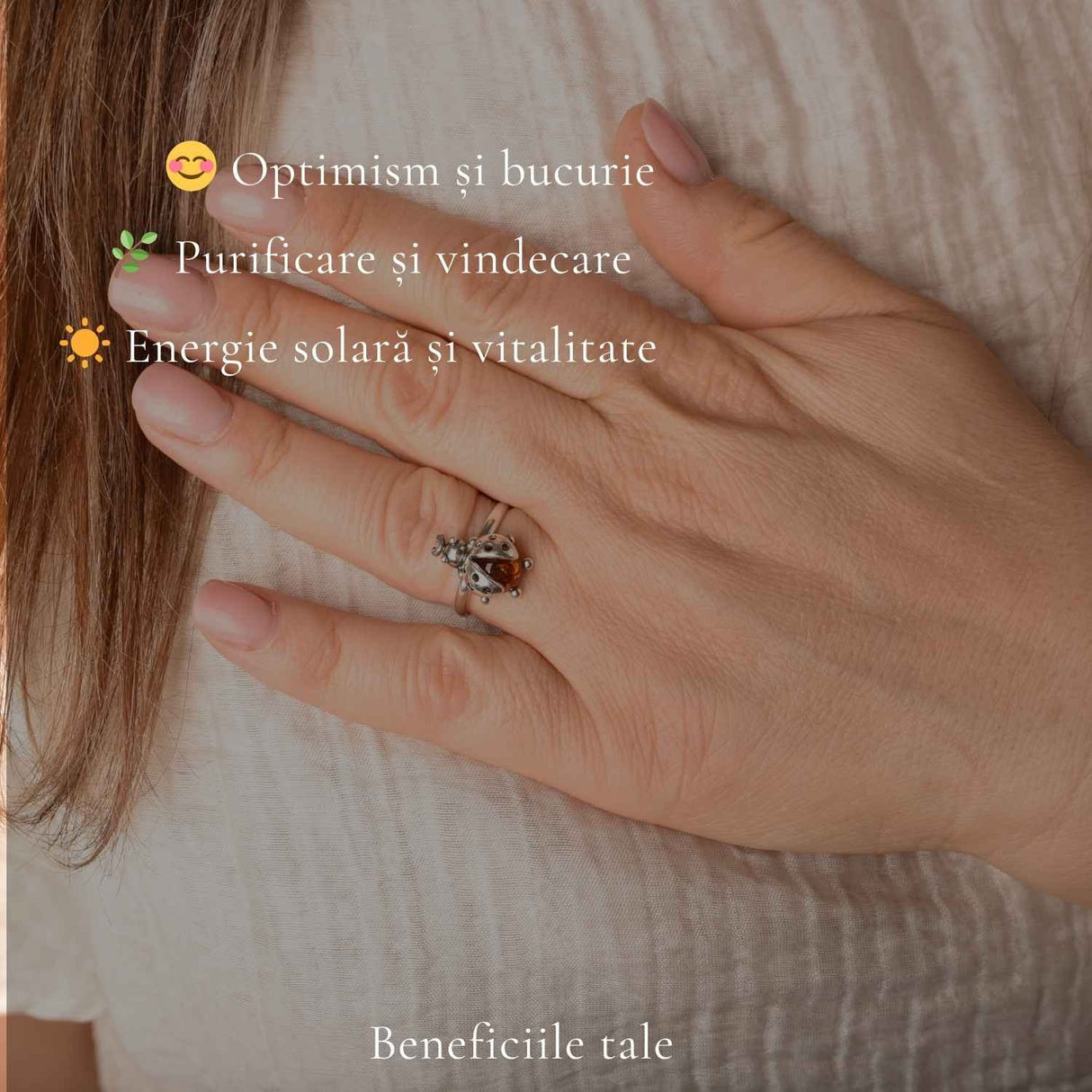Inel Argint 925 cu Chihlimbar Coniac Natural – Eleganta Calda si Feminitate