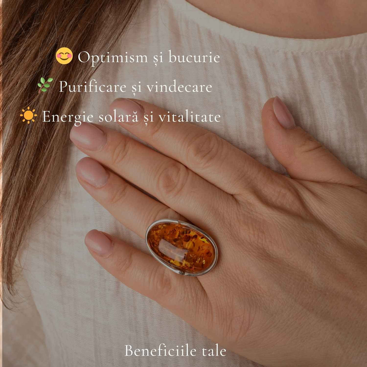 Inel Argint 925 cu Chihlimbar Coniac Oval – Eleganta Calda si Rafinament Natural