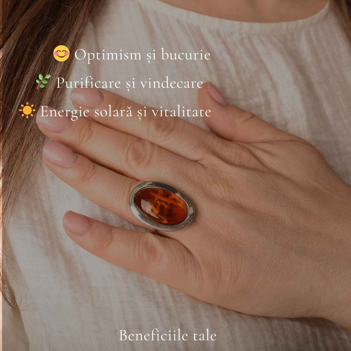 Inel Argint 925 cu Chihlimbar Coniac Oval – Eleganta Calda si Energie Naturala