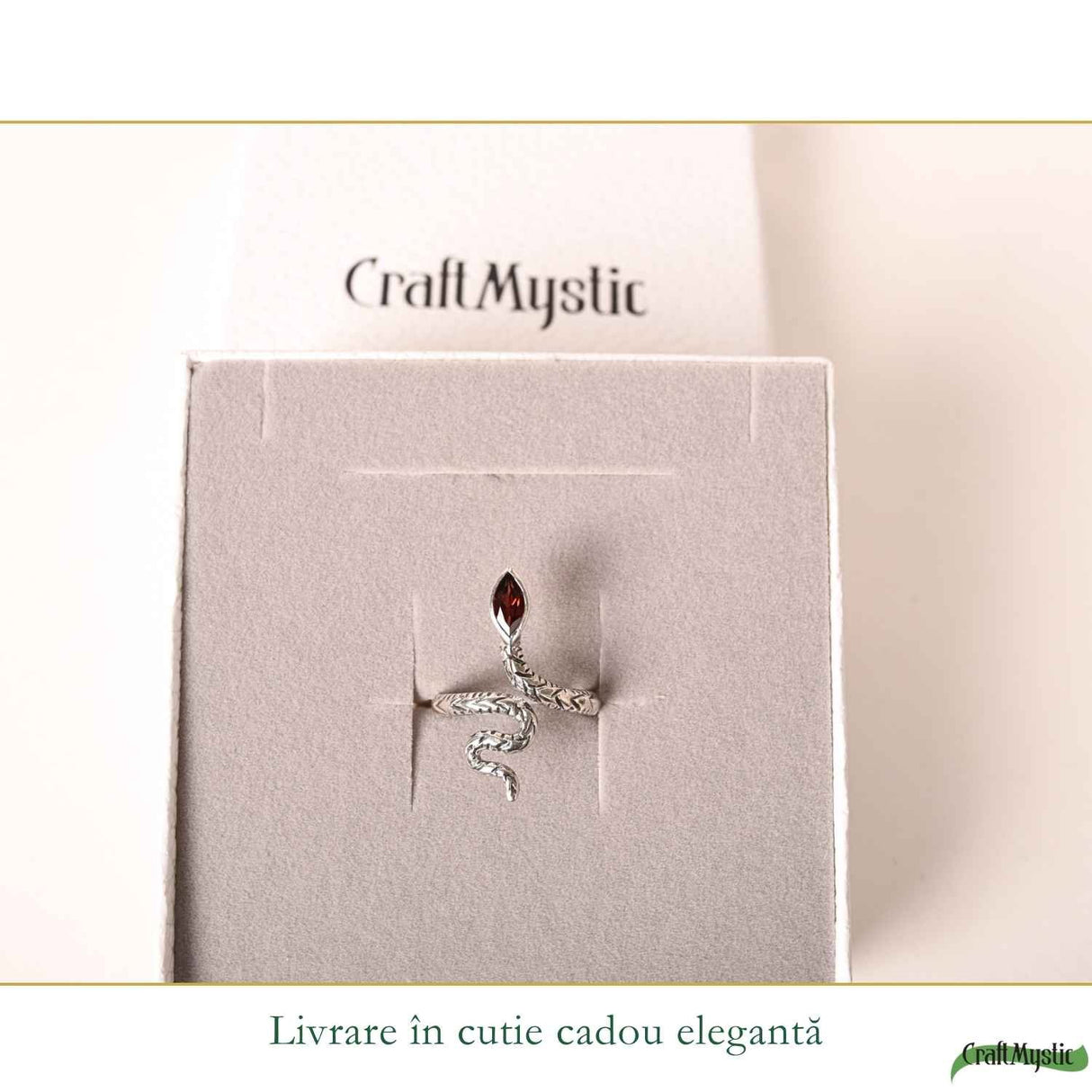 Inel Argint 925 cu Granat Sarpe – Protectie, Transformare si Putere