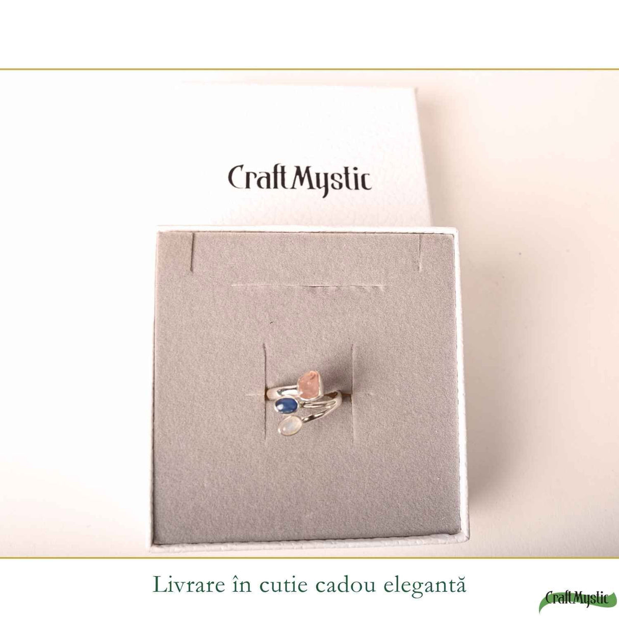 Inel Argint 925 cu Turmalina Neagra, Herkimer si Cuart Rutilat – Protectie si Claritate