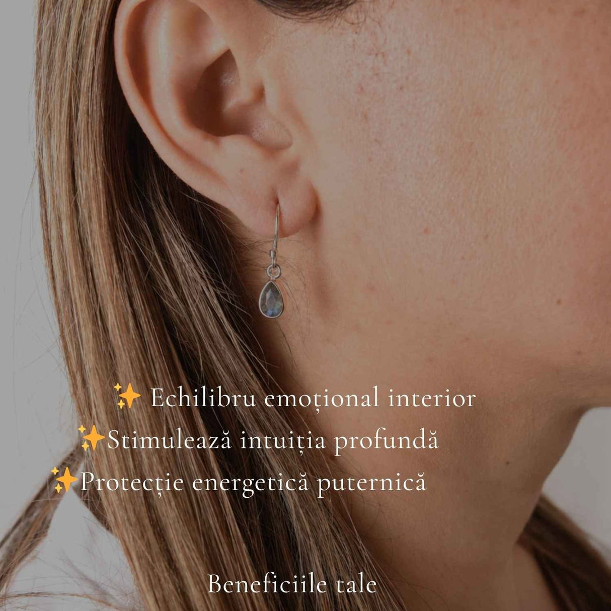 Cercei Labradorit fatetat forma de Lacrima si Argint 925 – Protectie si Intuitie