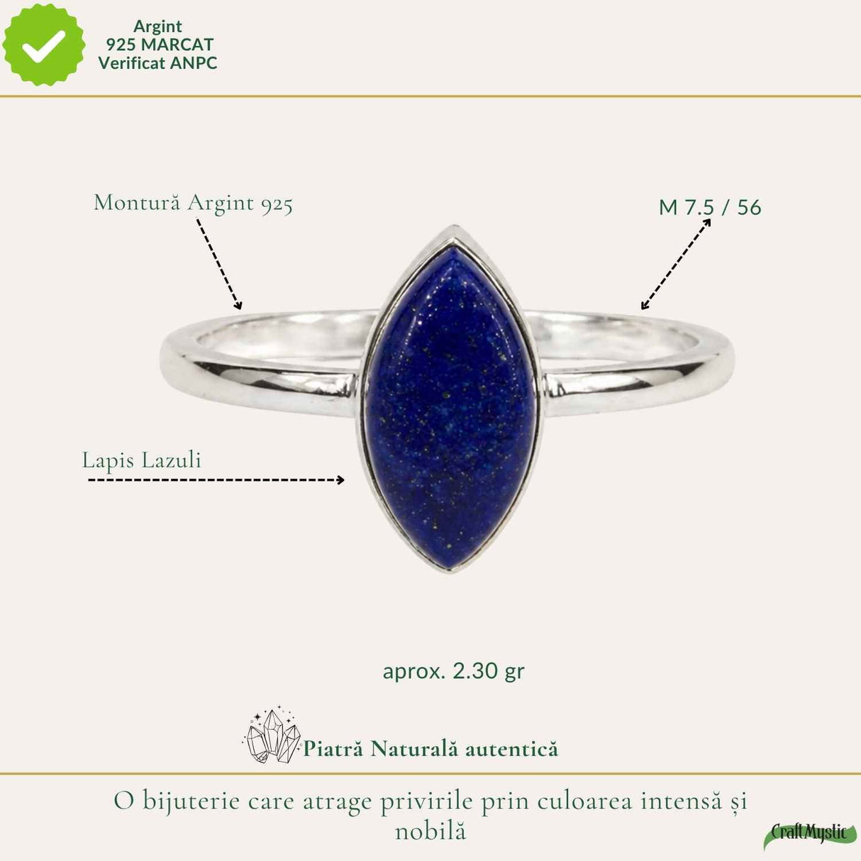 Inel argint 925 cu Lapis Lazuli delicat – claritate si eleganta fina