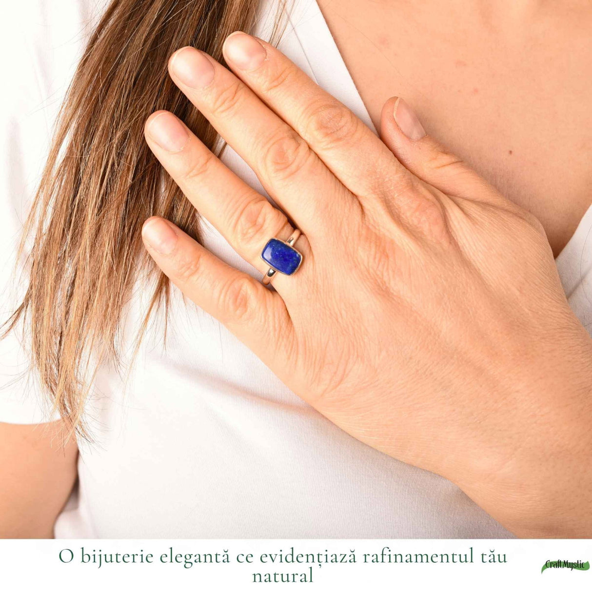 Inel argint 925 cu Lapis Lazuli dreptunghi – claritate si eleganta