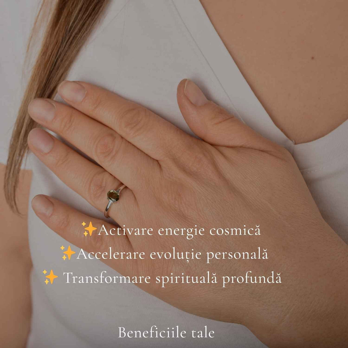 Inel Argint 925 cu Moldavit Fatetat Oval – Claritate si Transformare
