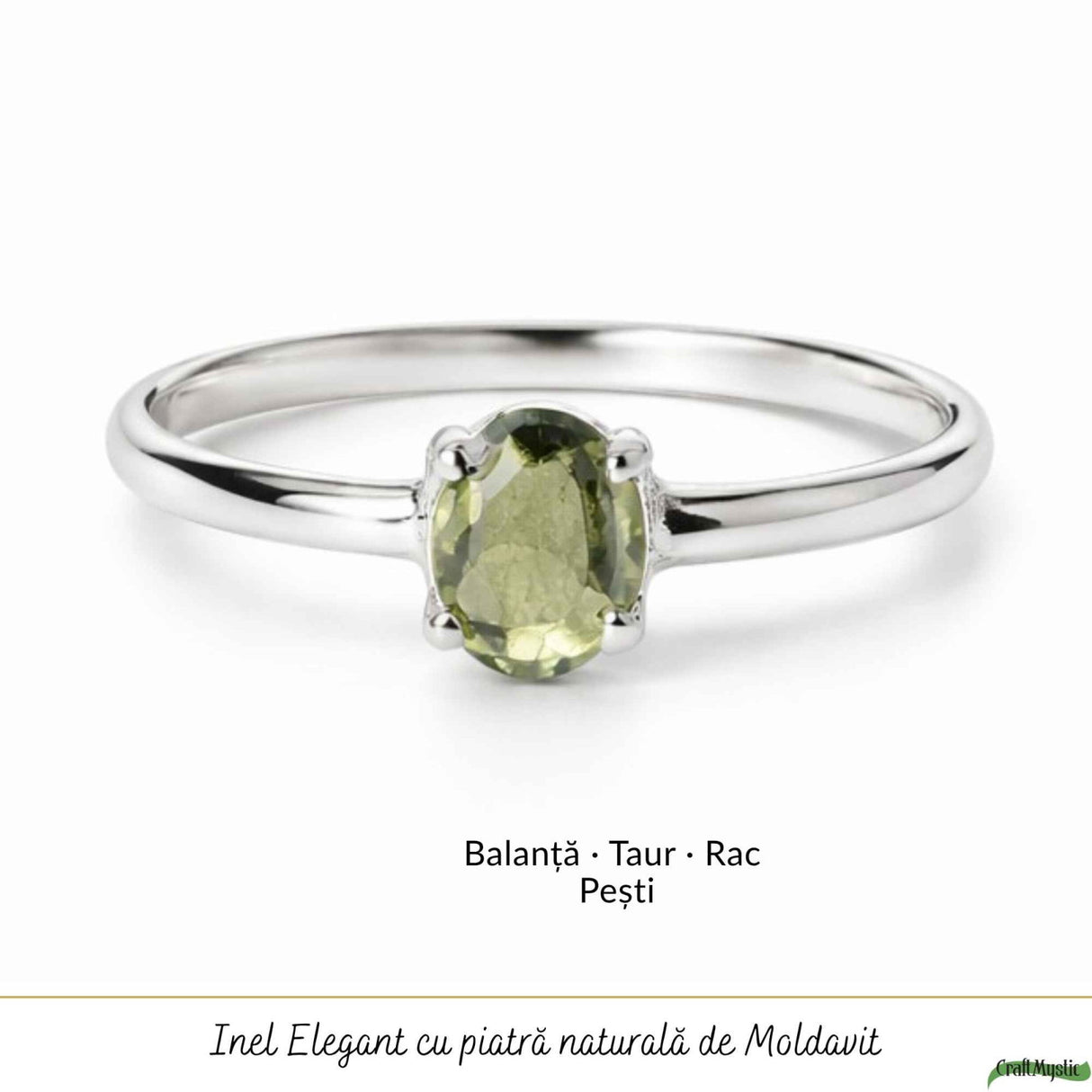 Inel Argint 925 cu Moldavit Fatetat Oval – Claritate si Transformare