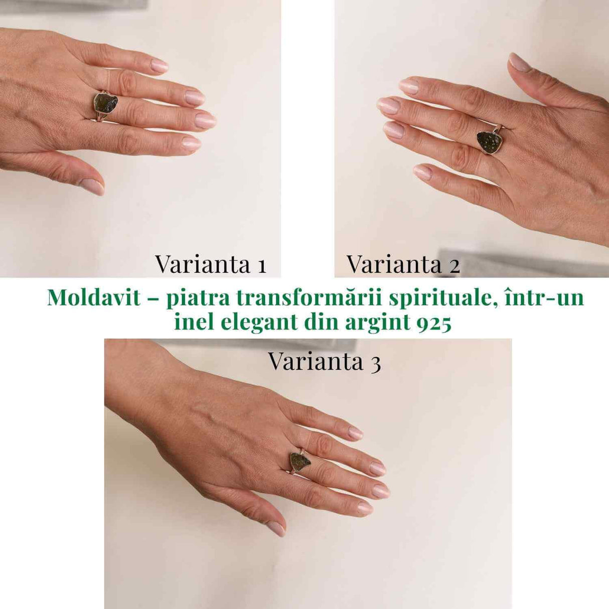 Inel argint 925 cu Moldavit natural brut Marime 55-56 (EU) / 8 (US) - Piatra transformarii spirituale