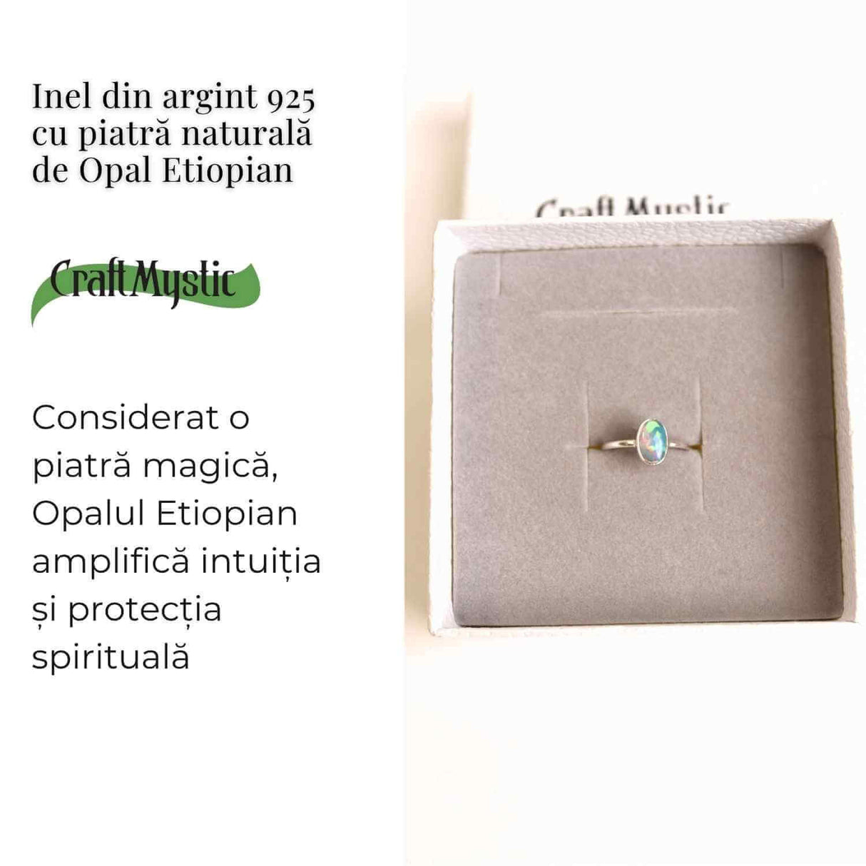 Inel argint 925 cu Opal Etiopian natural - bijuterie a luminii si inspiratiei
