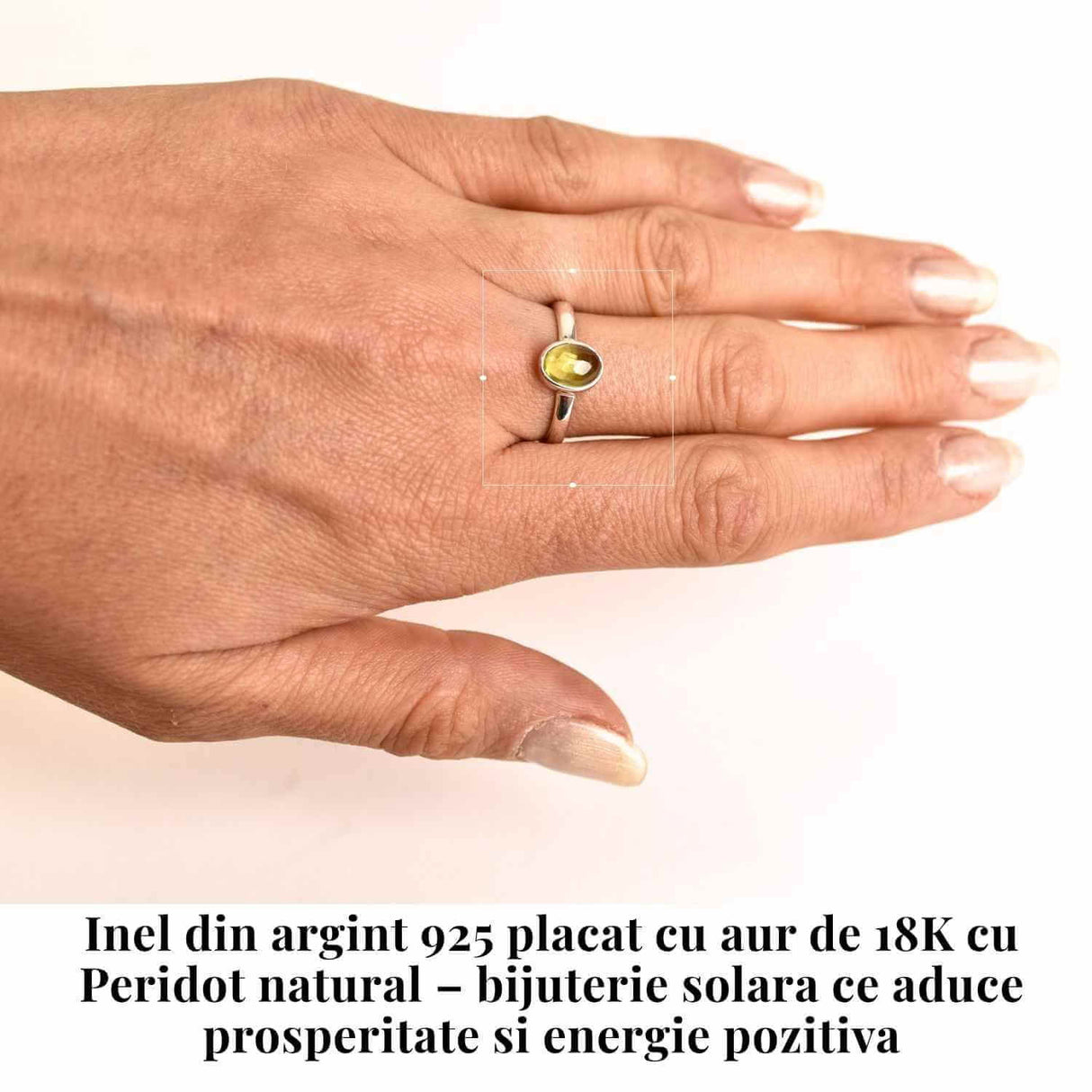 Inel argint 925 cu Peridot natural oval - Lumina si Echilibru