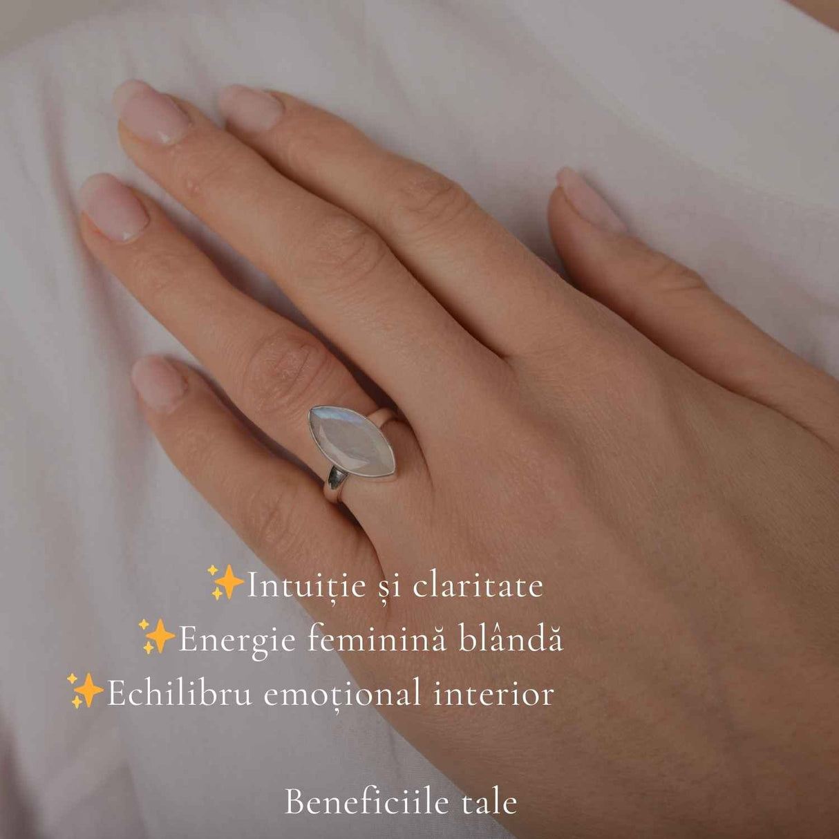 Inel Argint 925 cu Piatra Lunii Delica fatetat – Echilibru și Feminitate