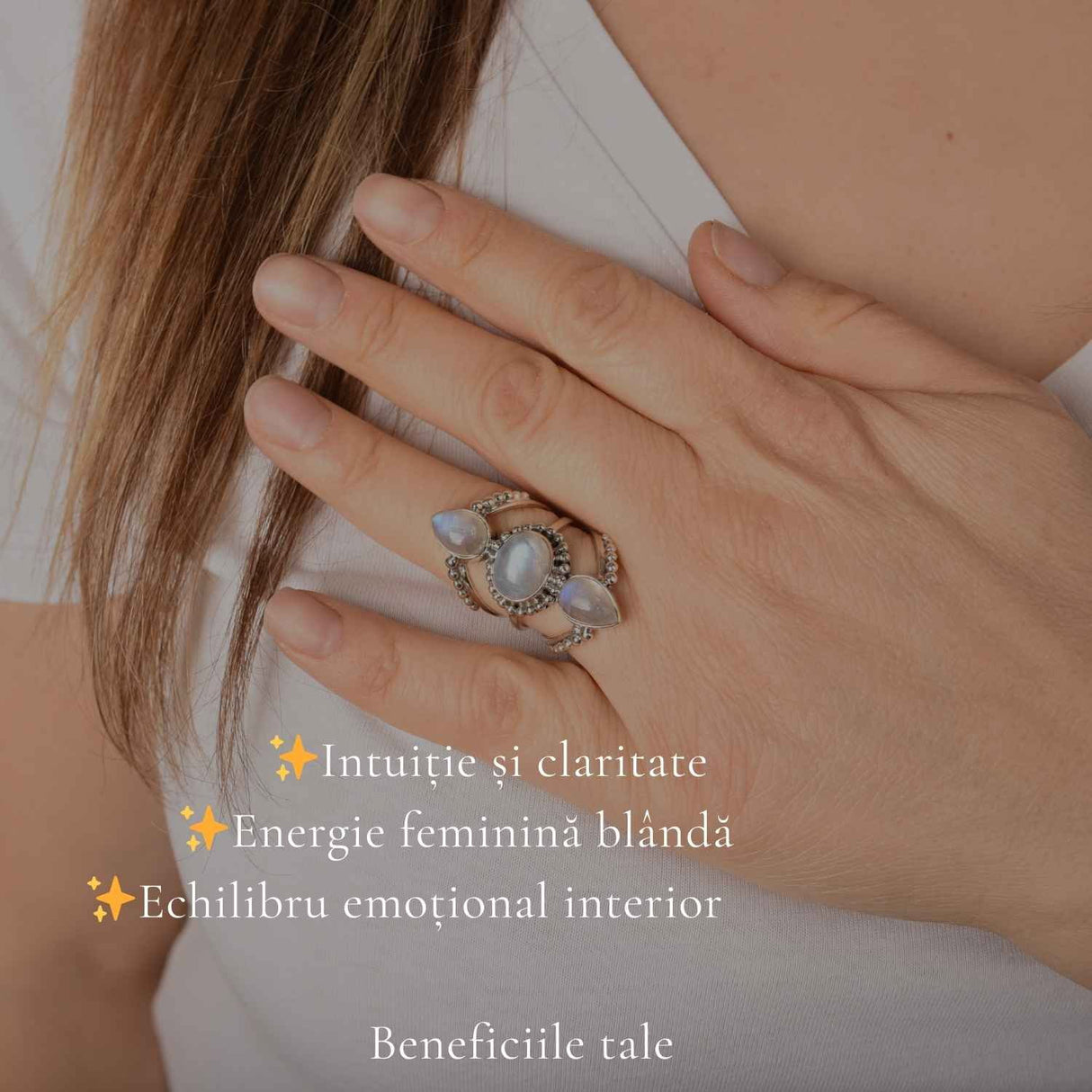 Inel Argint 925 Vintage Triplu cu Piatra Lunii – Intuitie si Eleganta Clasica