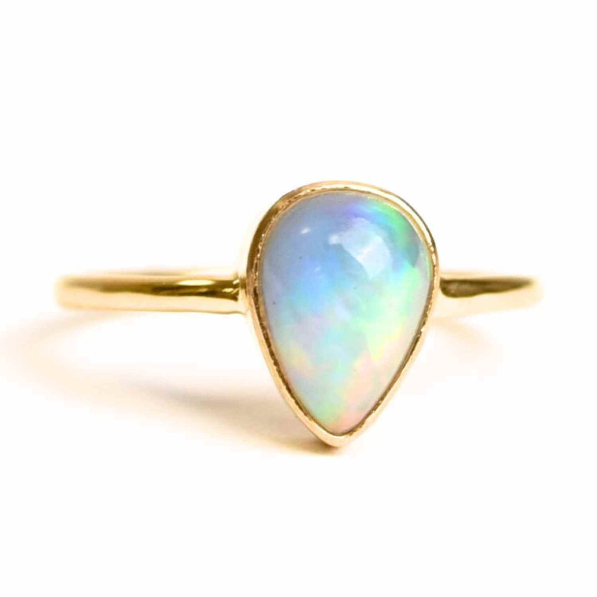 Inel argint 925 placat cu aur 18K cu Opal Etiopian lacrima - Lumina sufletului