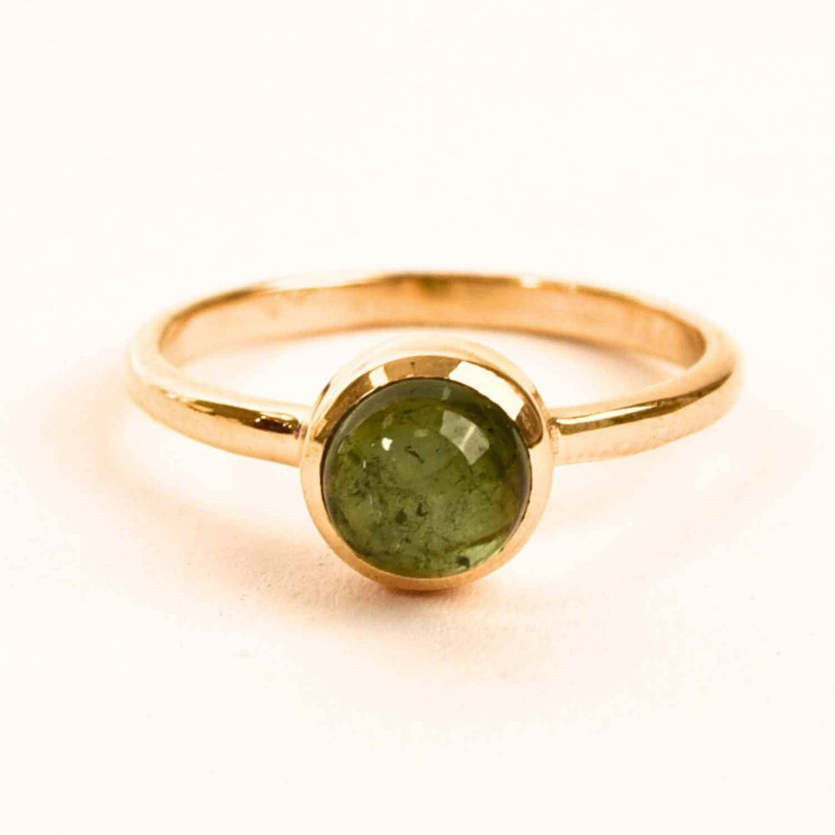 Inel Argint 925 Placat cu Aur 18K cu Turmalina Verde Marime 51 (EU) / 5.5 (US) - Echilibru si Incredere Interioara
