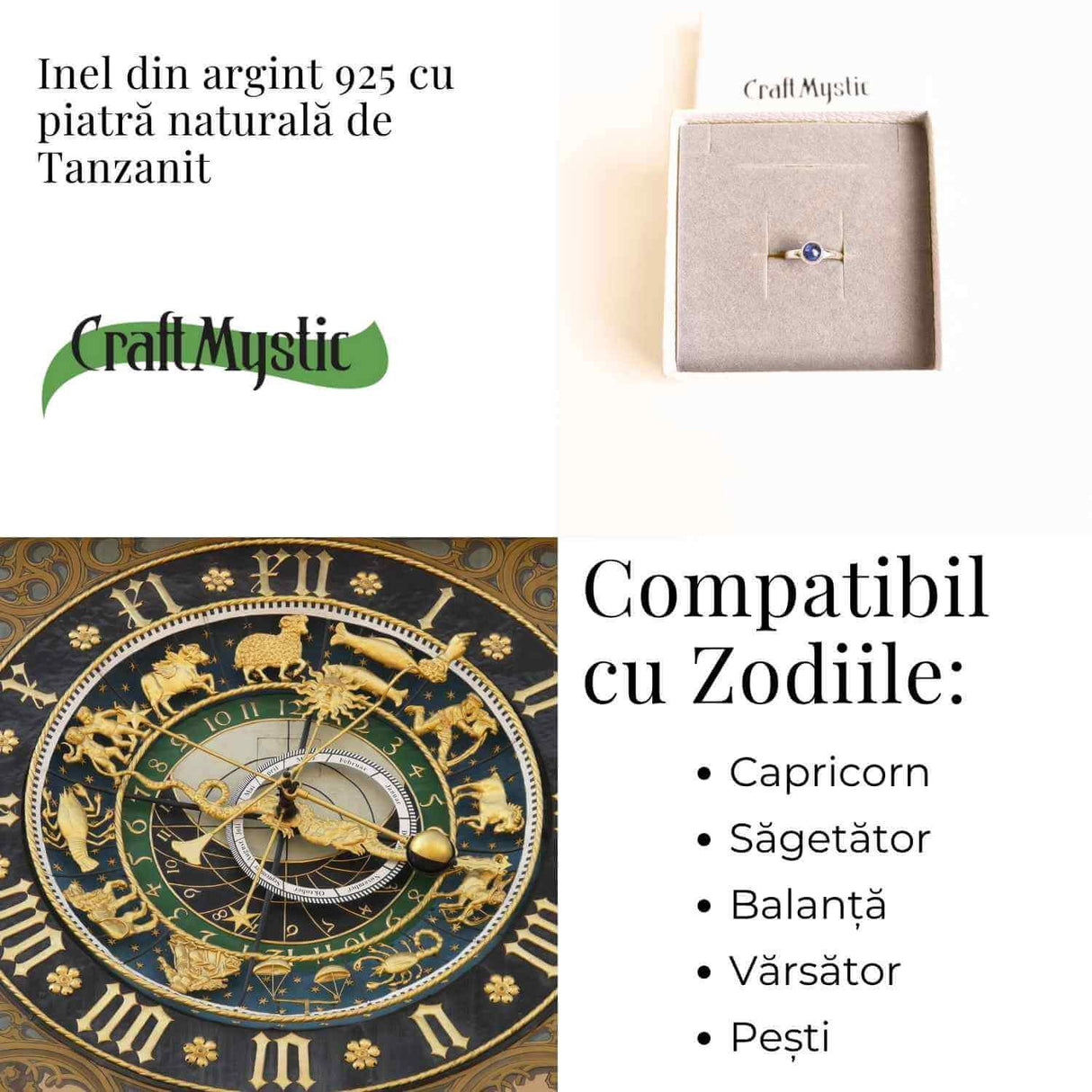 Inel Argint 925 cu Tanzanit Rotund - Claritate si Transformare Interioara