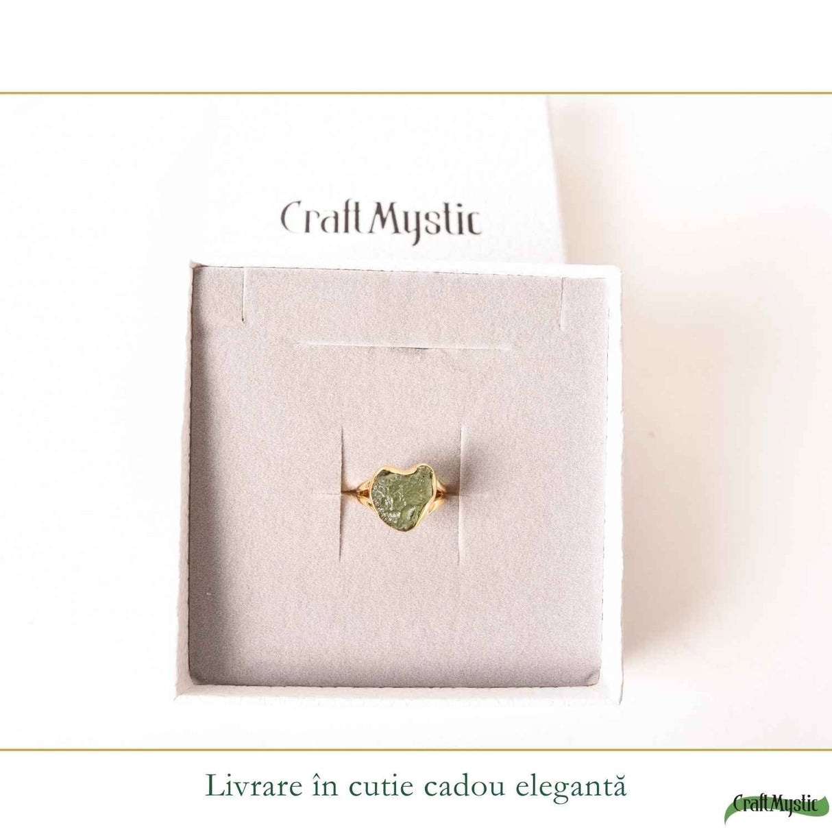 Inel argint 925 placat cu aur de 18k si moldavit brut inima, M6/51 – energie intensa si transformare autentica