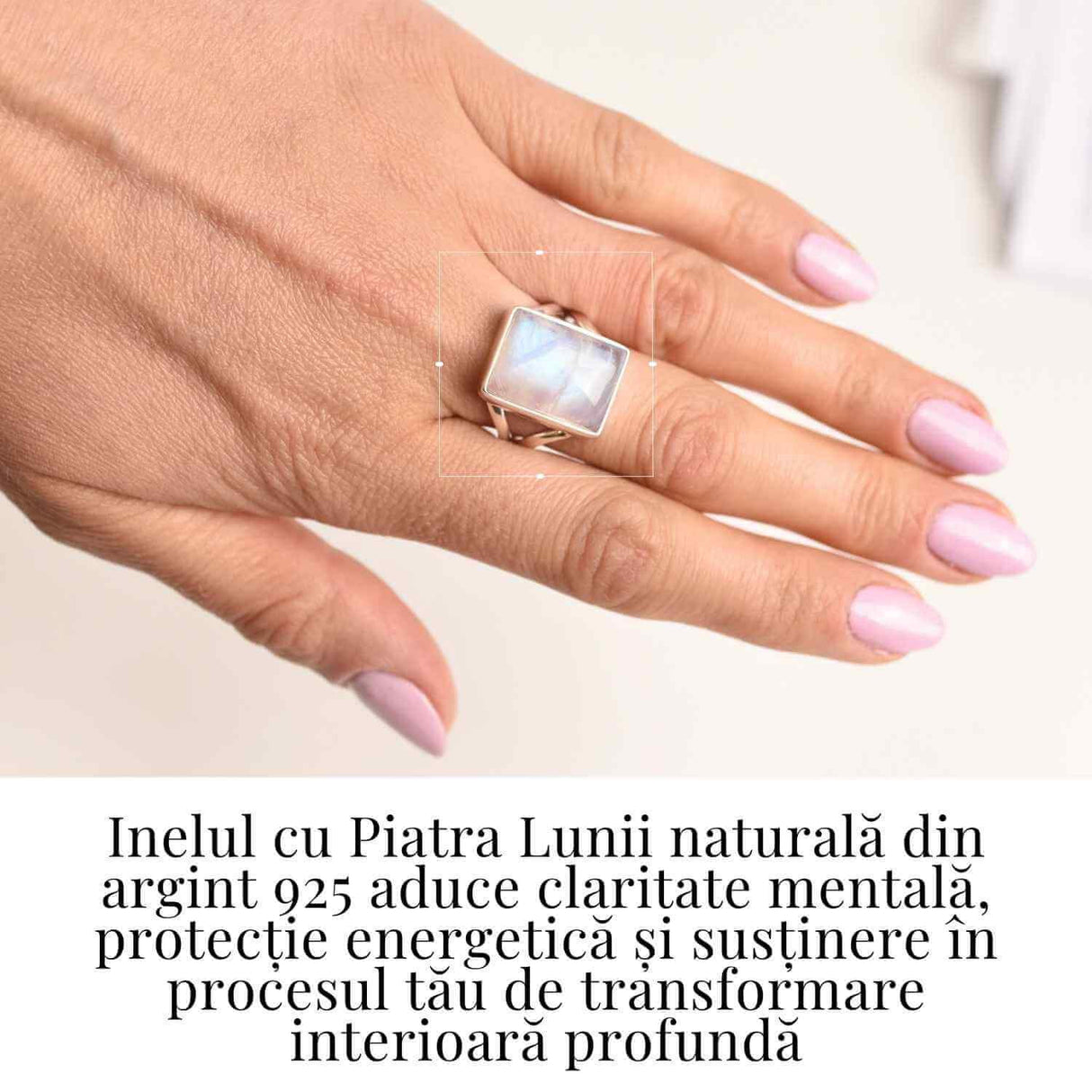 Inel din Argint 925 cu Piatra Lunii 7.07 gr Marime 57/8 - Echilibru emotional si intuitie amplificata